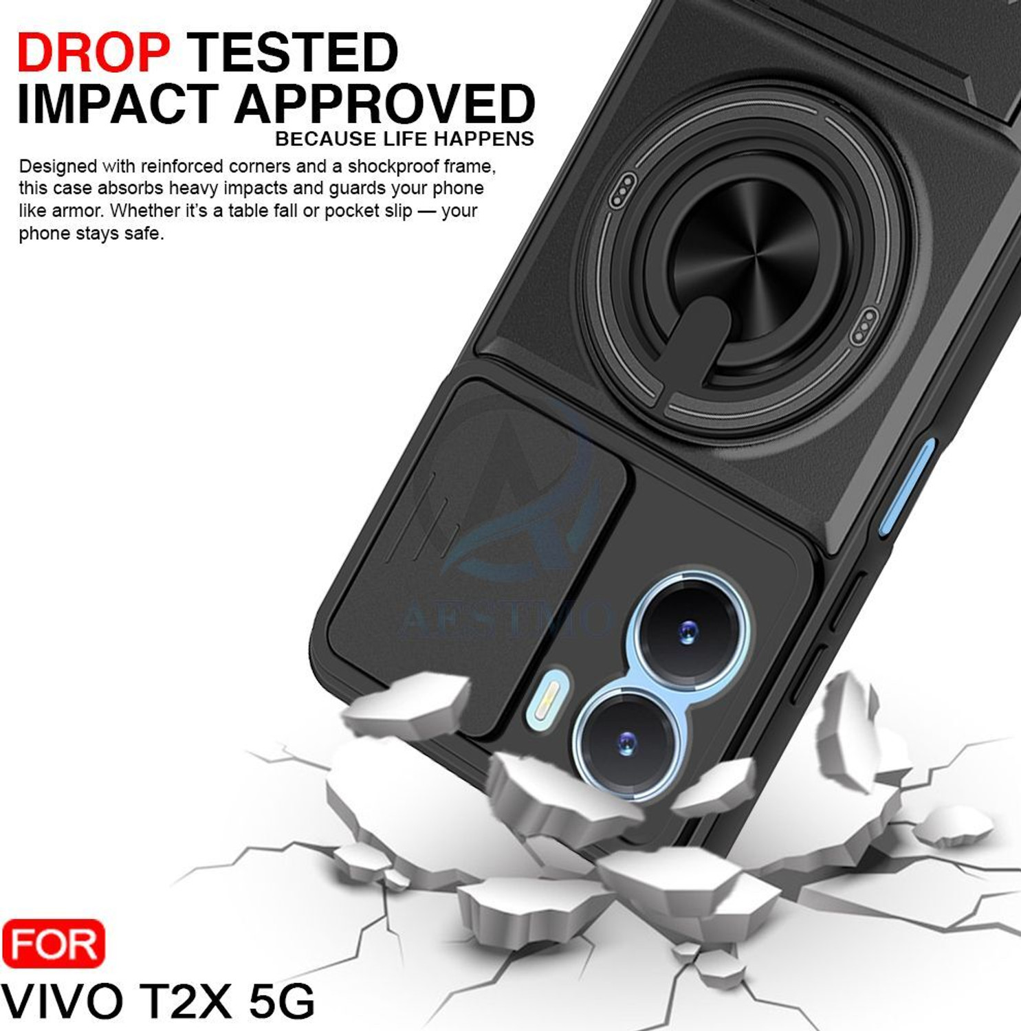 Image of AESTMO Back Cover for Vivo T2X 5G