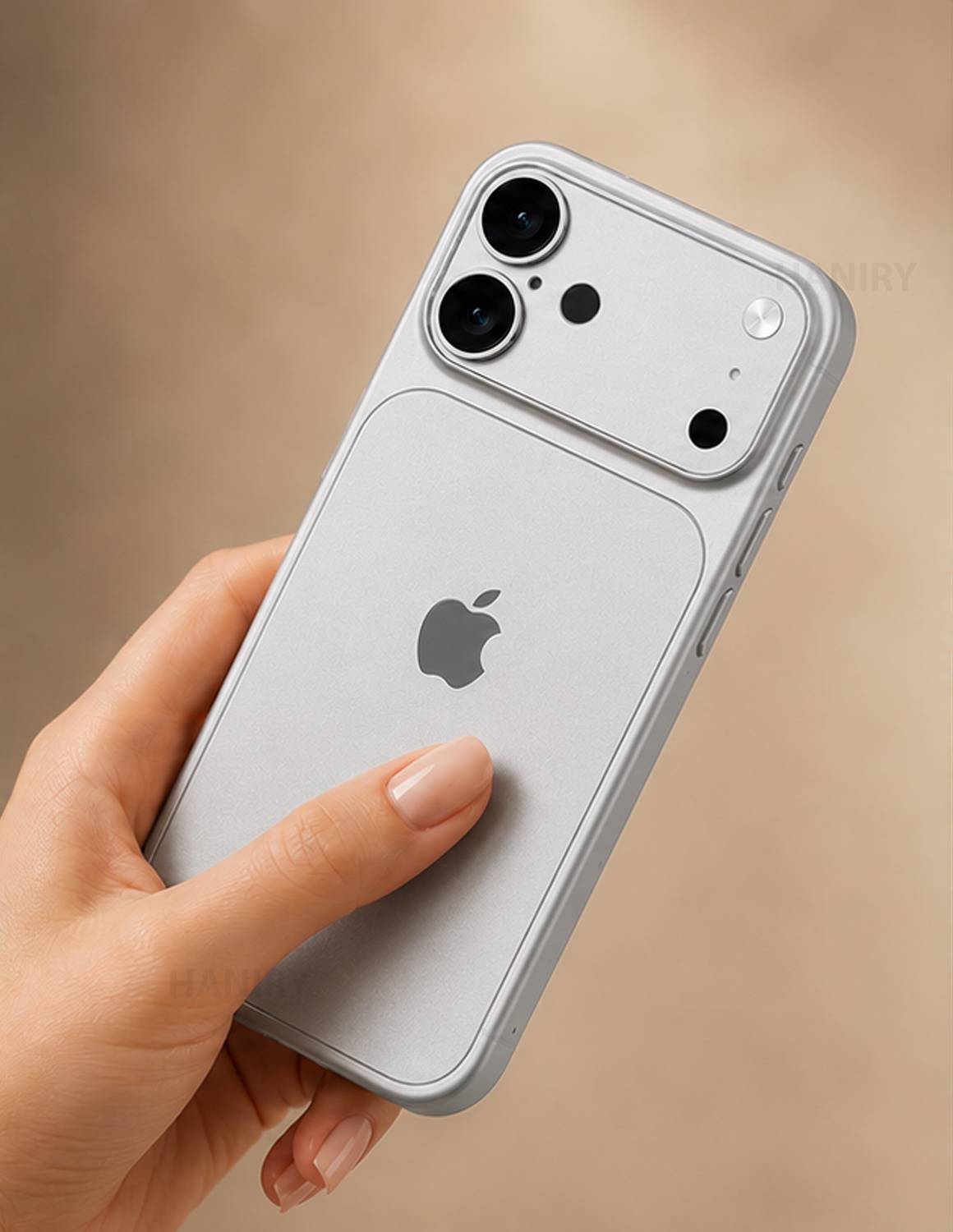 HANIRY Back Cover for iPhone 16 Silver - Image 2