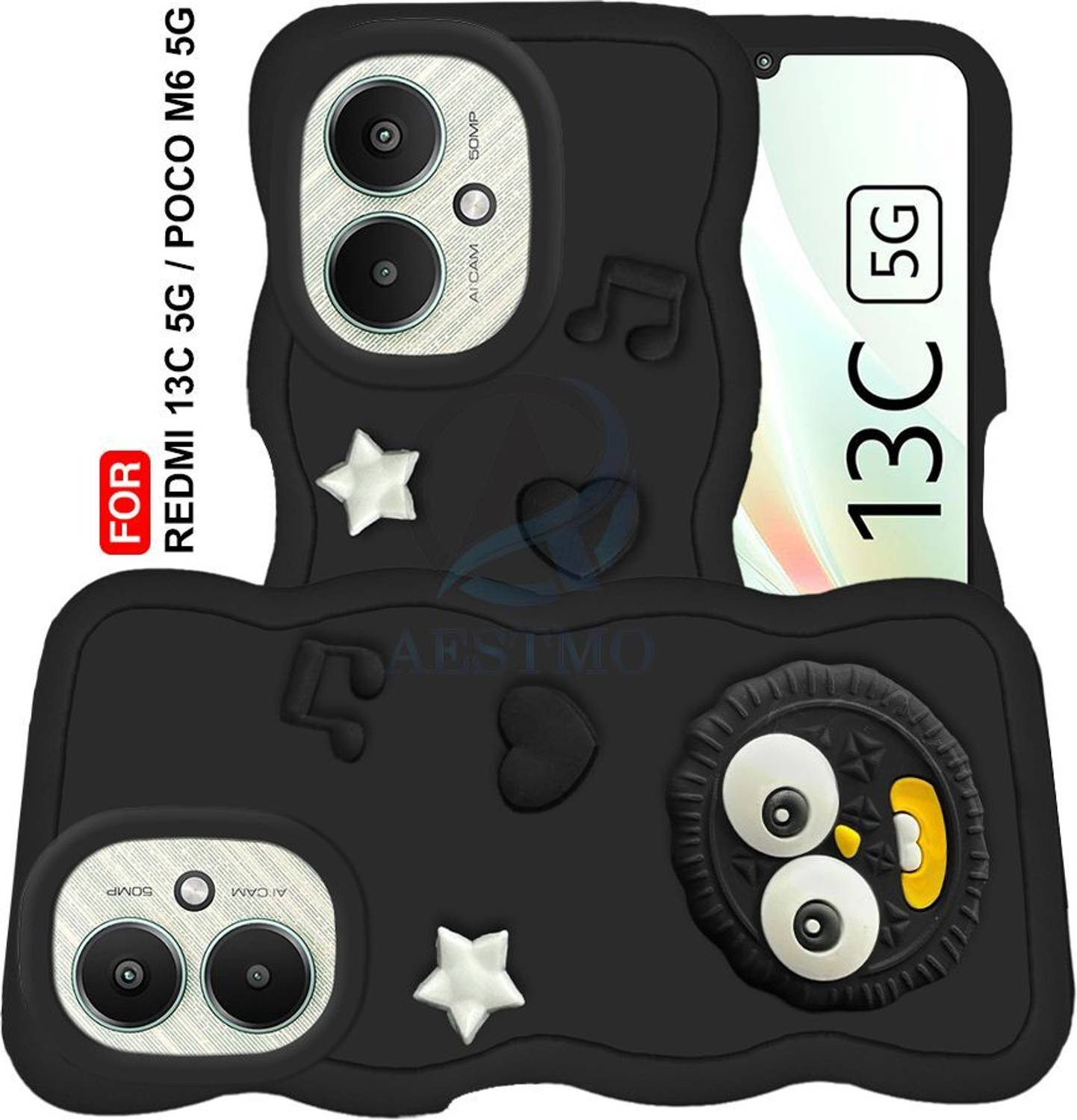 AESTMO Back Cover for Redmi 13C 5G, Poco M6 5G