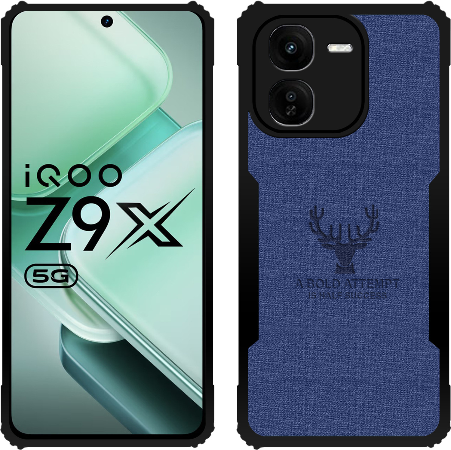 Image of Roxel Back Cover for IQOO Z9X |Vegan PU Leather |Deer Case|Four Side Edges & Camera Lens Protection