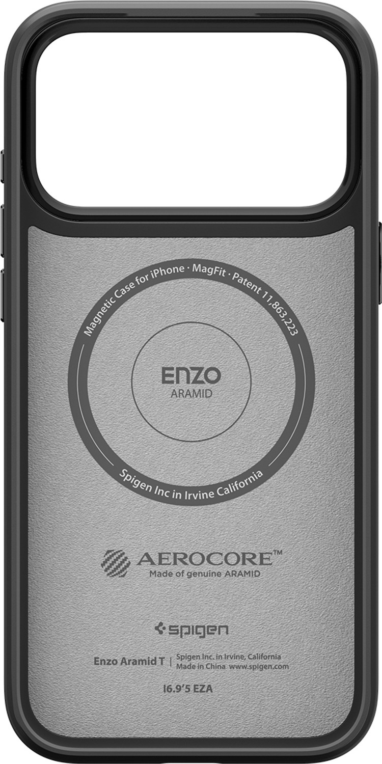 Image of Spigen Back Cover for iPhone 18 Pro (Black, Magsafe, Aramid Fiber, Pack of: 1)