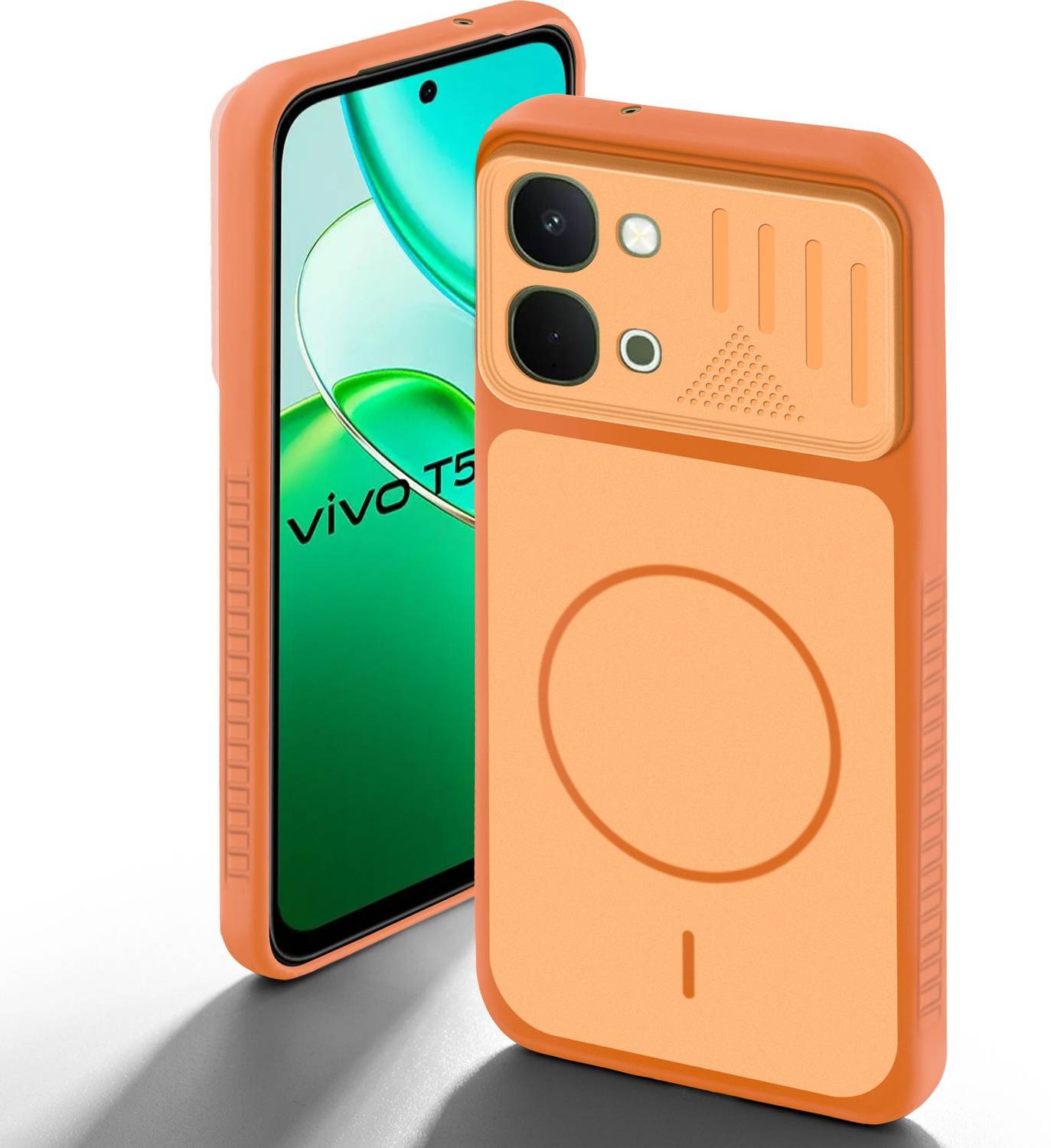 Mr. Case Back Cover for Vivo T5x 5G Orange - Image 1