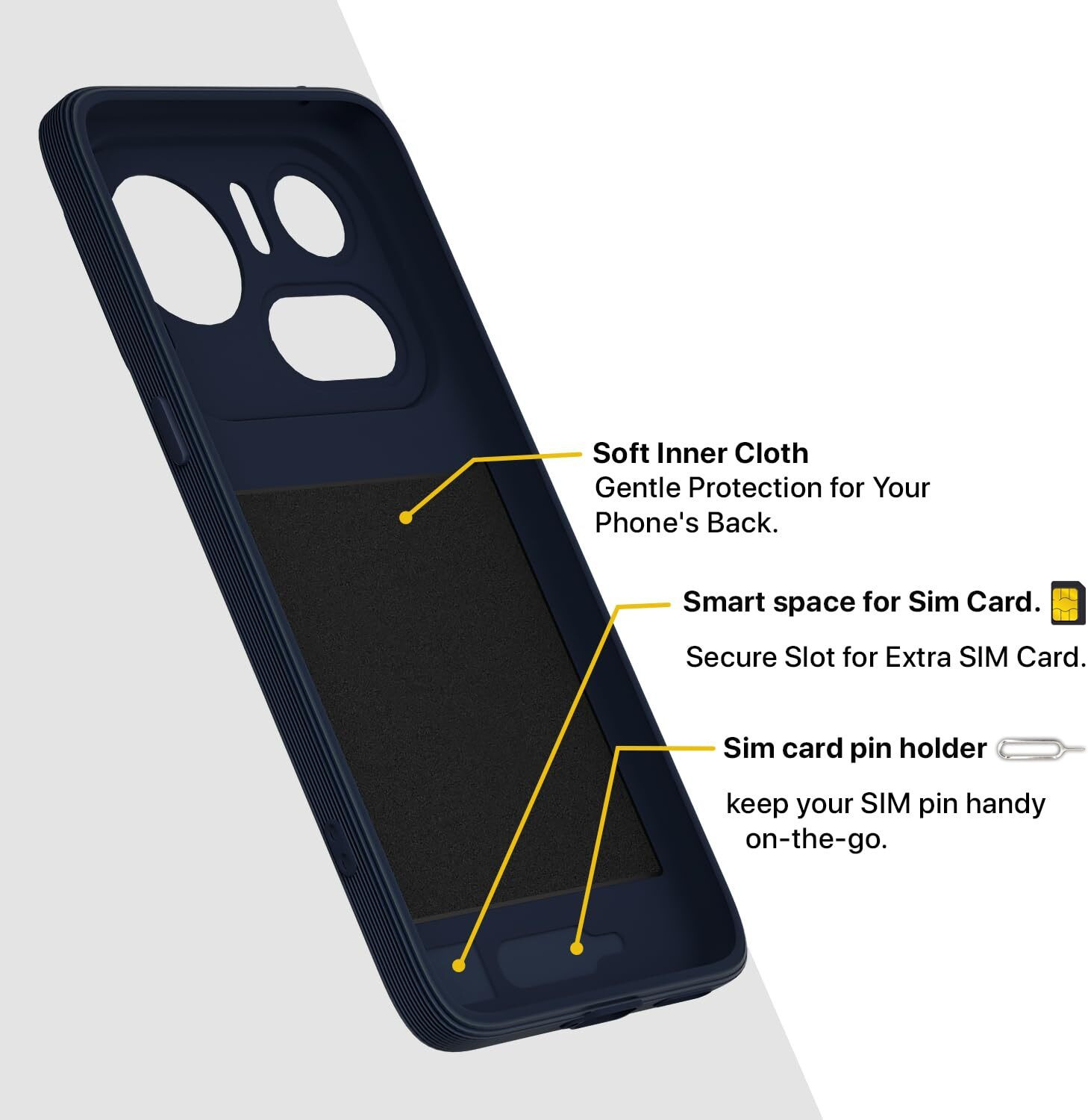 Image of SESS XUSIVE Back Cover for Nothing Phone 4A Pro 5G Soft Matte Silicone Slim Fit Bumper Cover - Blue