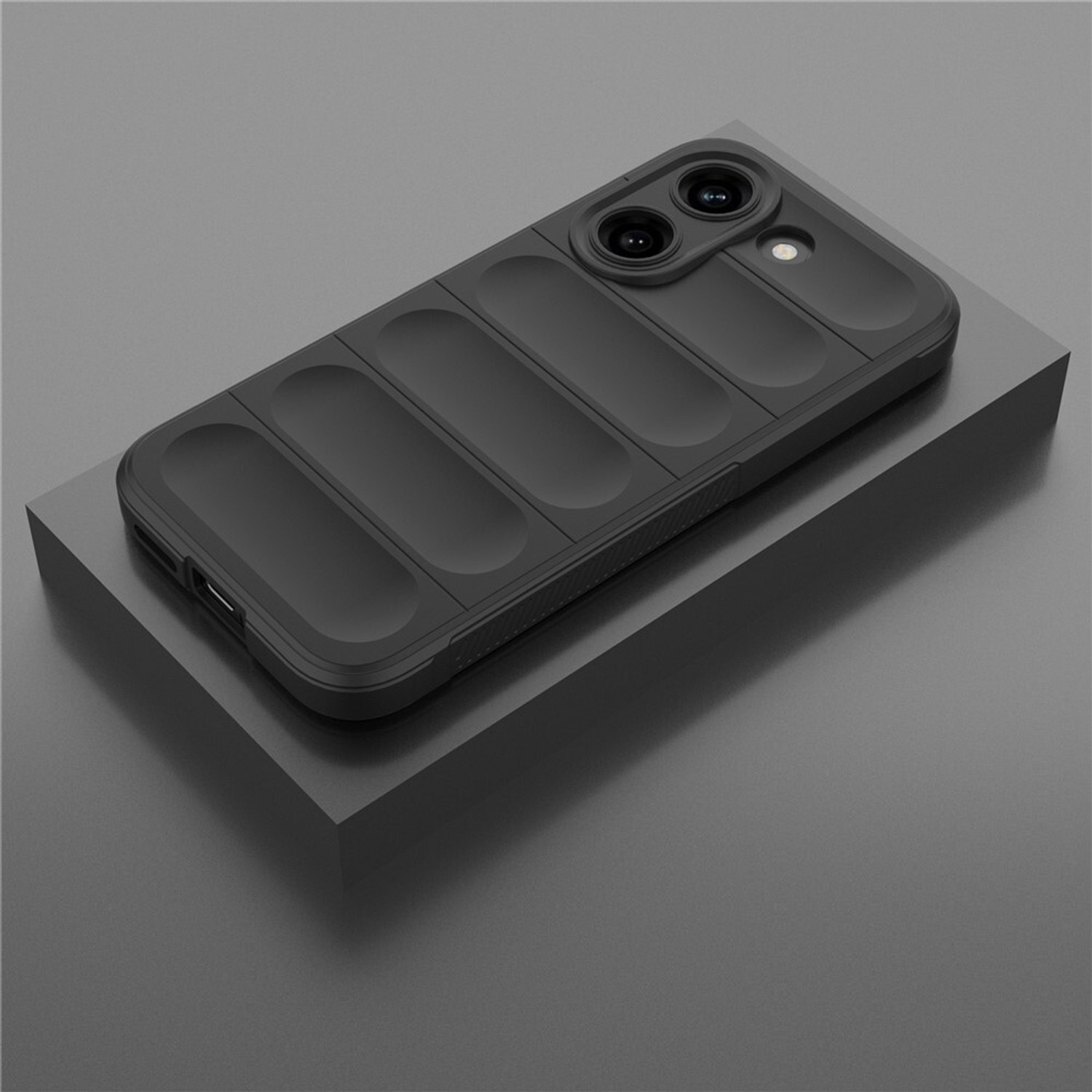 Image of Binzokase Back Cover for REDMI Turbo 5 (Black, 3D Case, Rubber, Pack of: 1)
