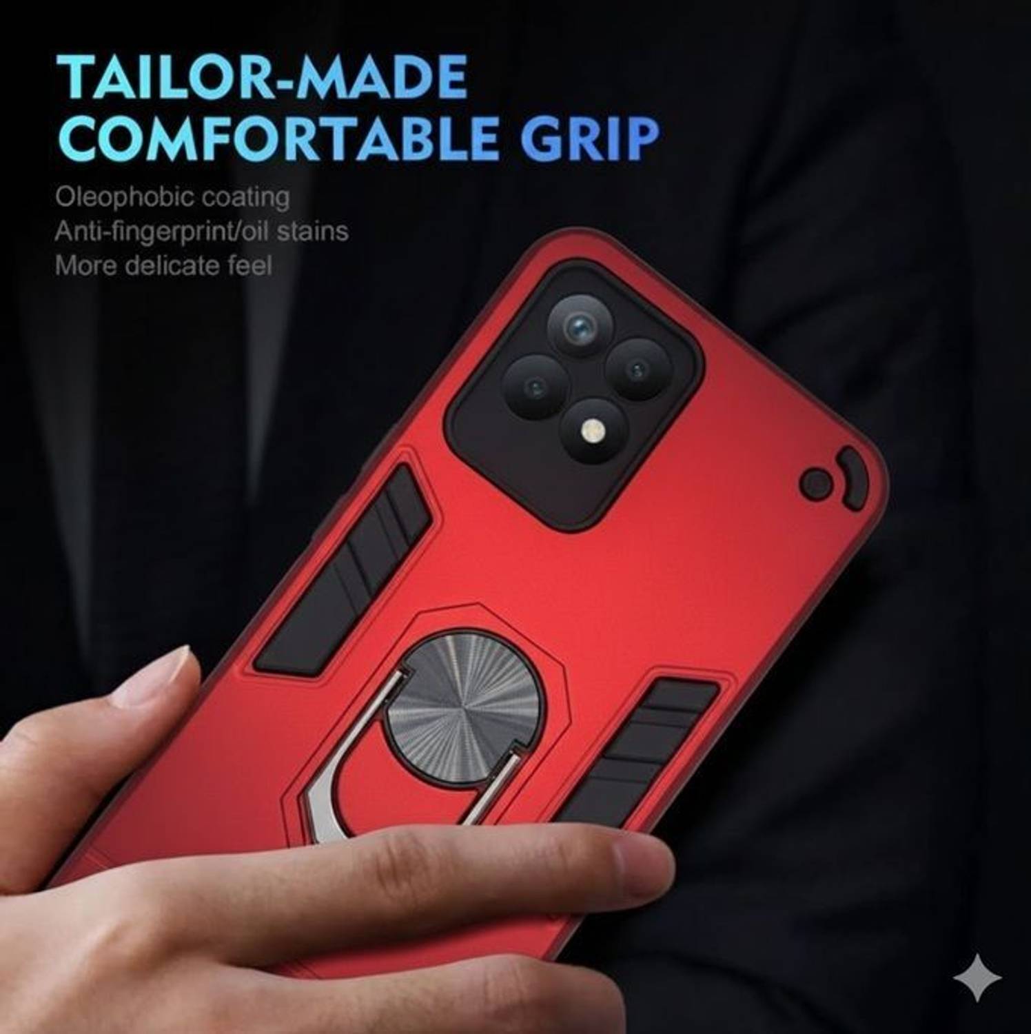 Carrywrap Back Cover for Realme 8i, Red - Image 2