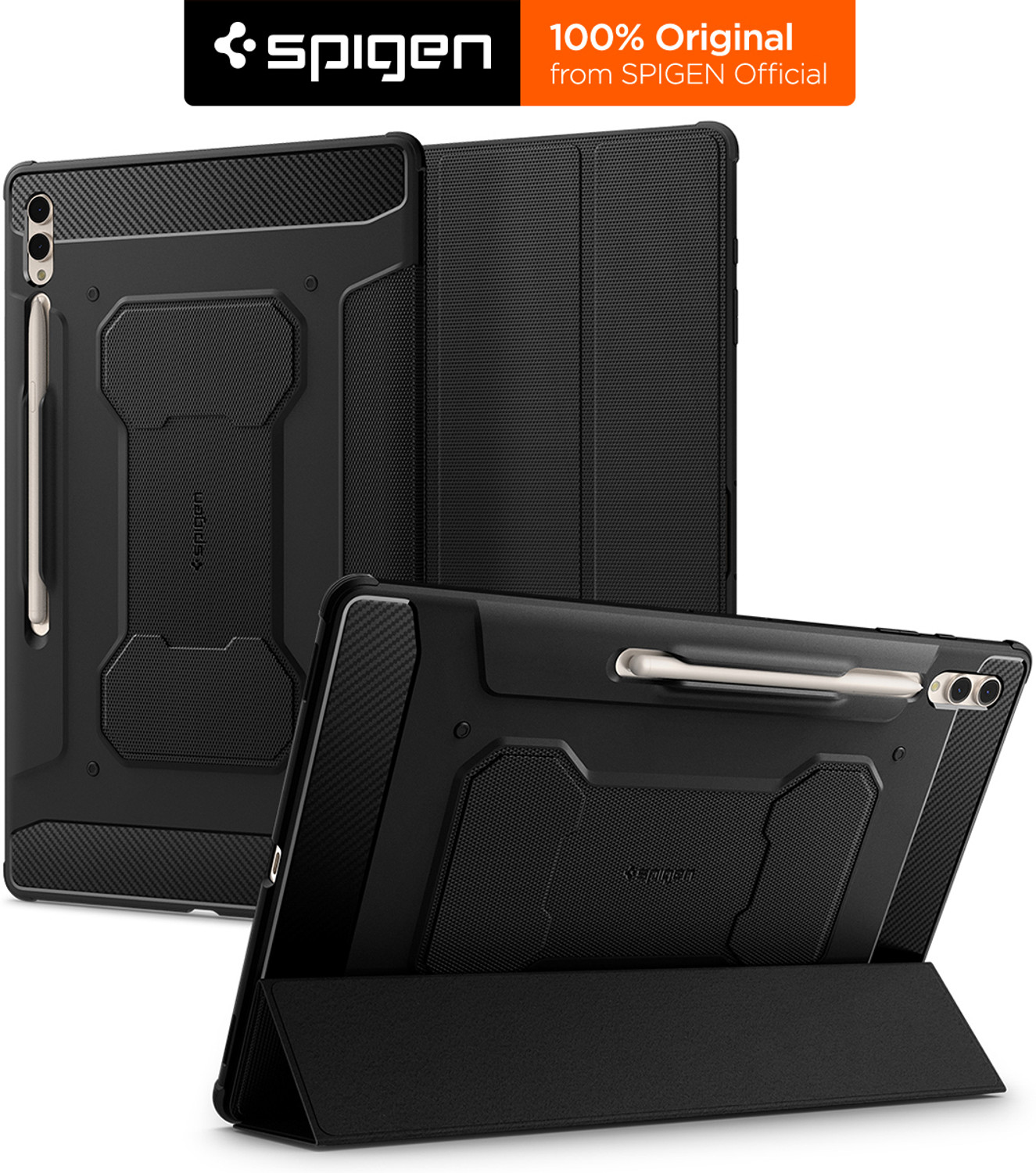 Image of Spigen Rugged Armor Pro Back Cover for Samsung Galaxy Tab S10 Ultra, Samsung Galaxy Tab S9 Ultra, Samsung Galaxy Tab S8 Ultra