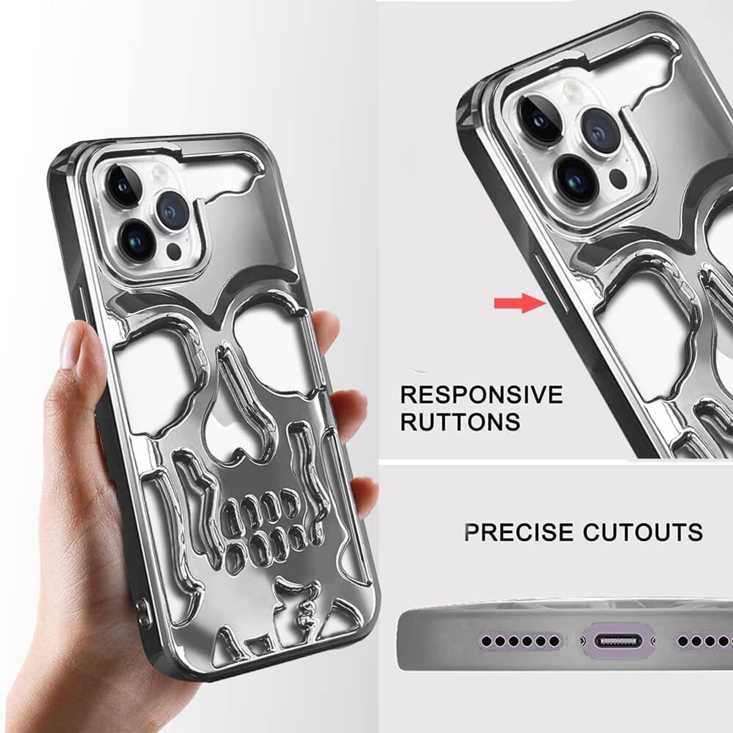 Dallao Back Cover for iPhone 13 Silver - Image 3