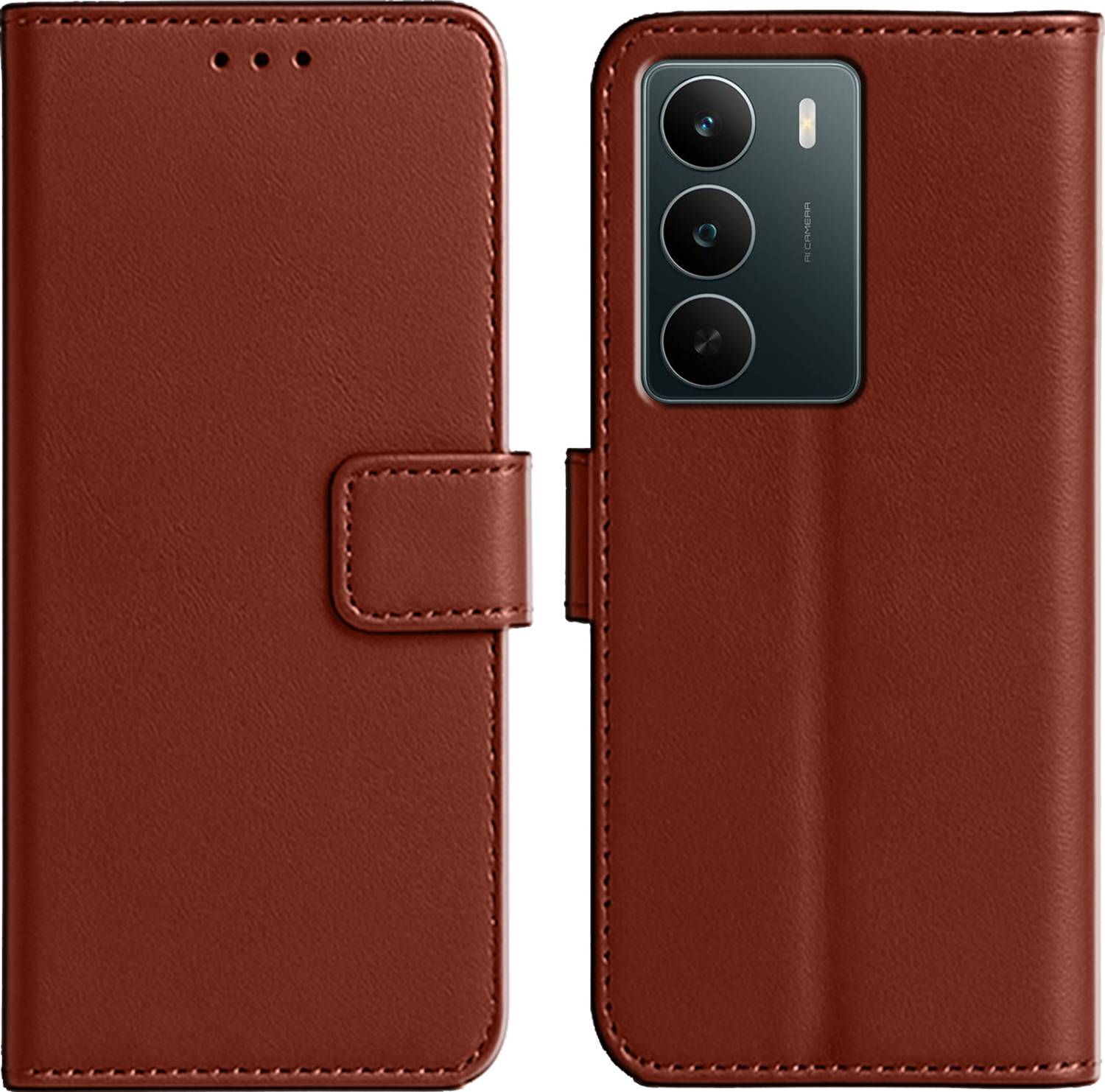 Ascensify Back Cover for Realme C75 5G Premium PU Leather Flip Cover with Card Slots & Stand Feature