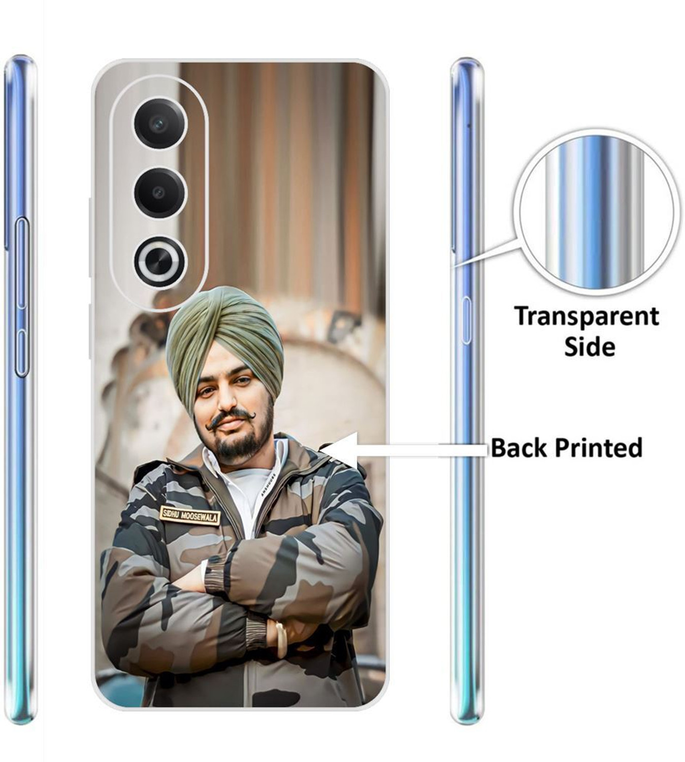 Image of PHONE WALEY.COM Back Cover for Oppo K12x 5G,CPH2667,SIDHU MOSE WALA,SINGER,PUNJABI SINGER,RAPPER (Khaki, Flexible, Silicon, Pack of: 1)