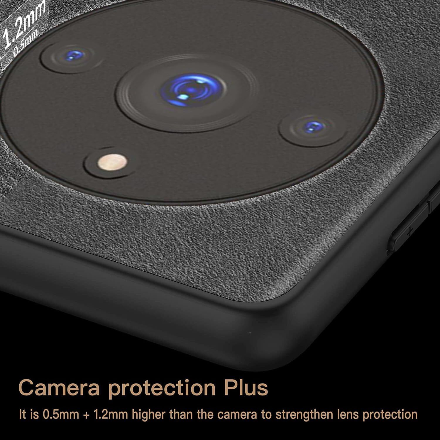 Image of Hoccroxx Back Cover for Realme 11 Pro Plus, Faux Leather, Slim Shockproof Camera Protection Bumper Case