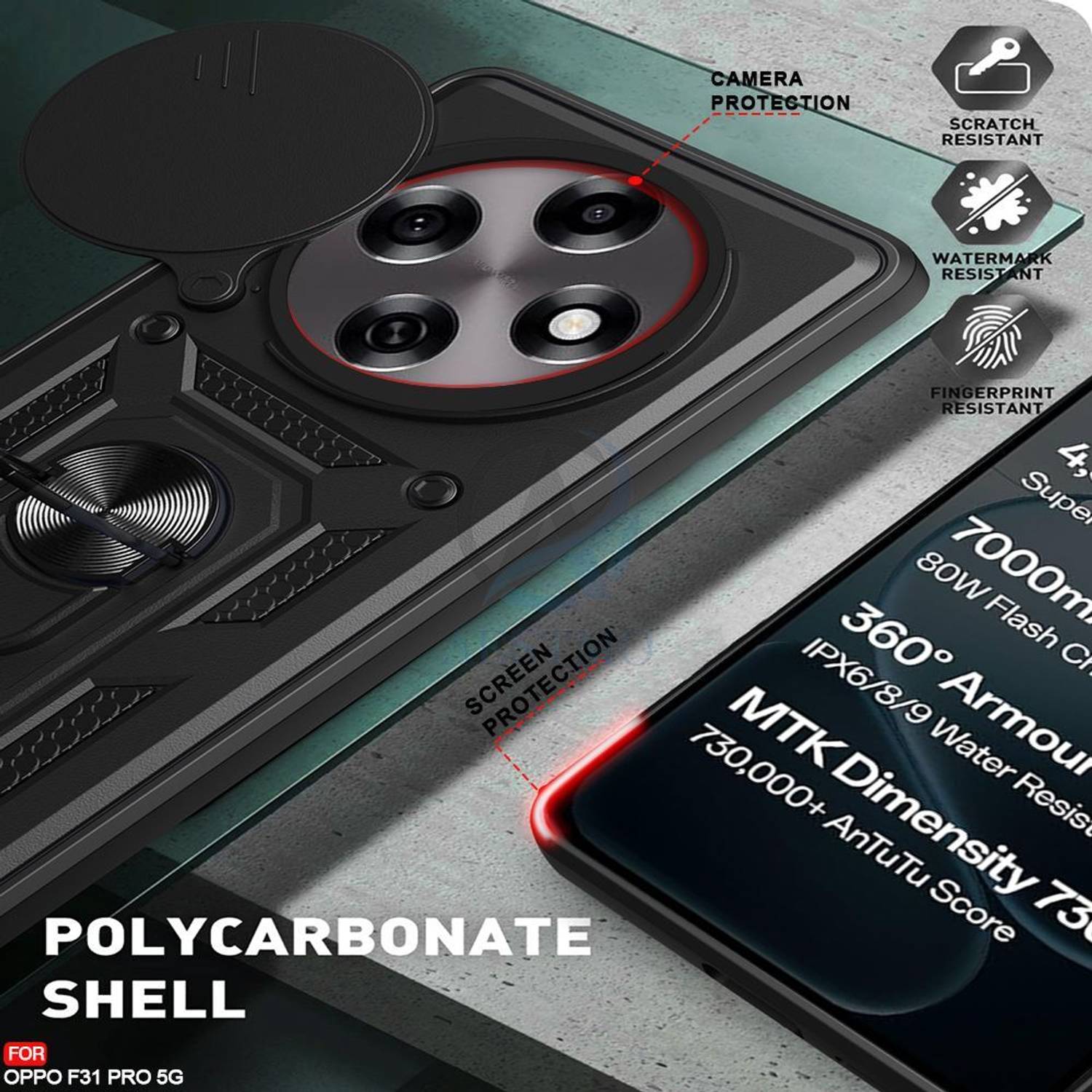 AESTMO Back Cover for Oppo F31 Pro 5G Black - Image 4