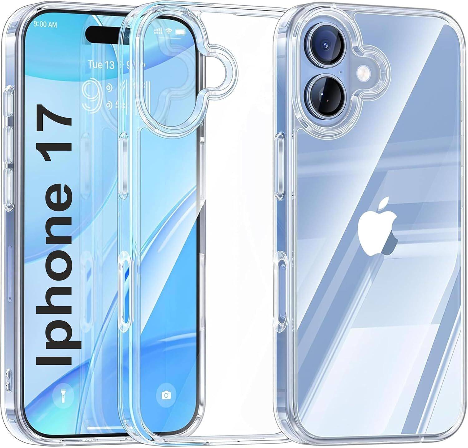 AmericHome Back Cover for Apple Iphone 17 Transparent