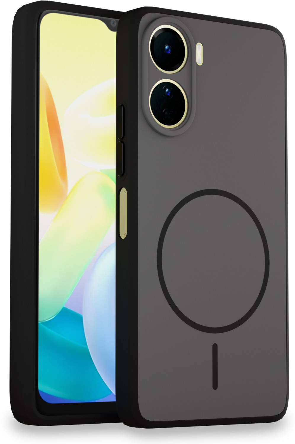 Image of KartV Back Cover for Vivo Y56 5G (Black, Camera Bump Protector, Silicon, Plastic, Polycarbonate, Metal, Pack of: 1)