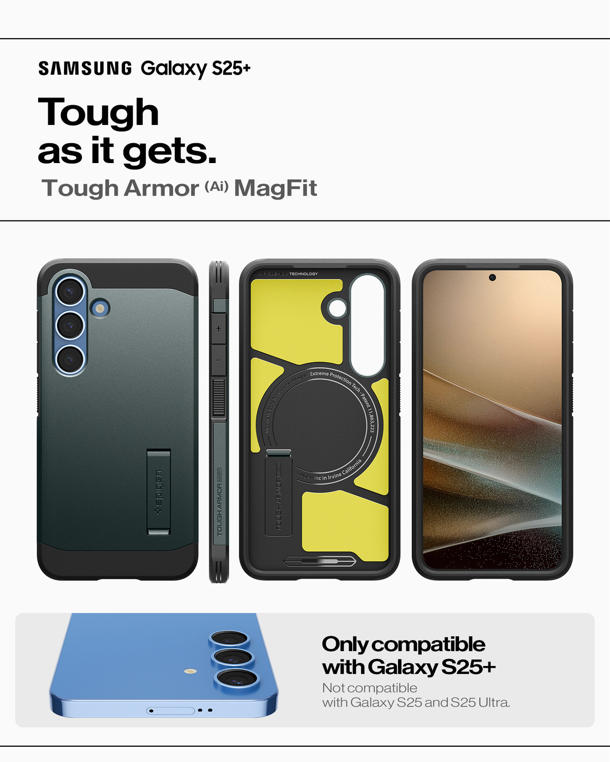Image of Spigen Tough Armor (AI) MagFit Back Cover for Samsung Galaxy S25 Plus 5G