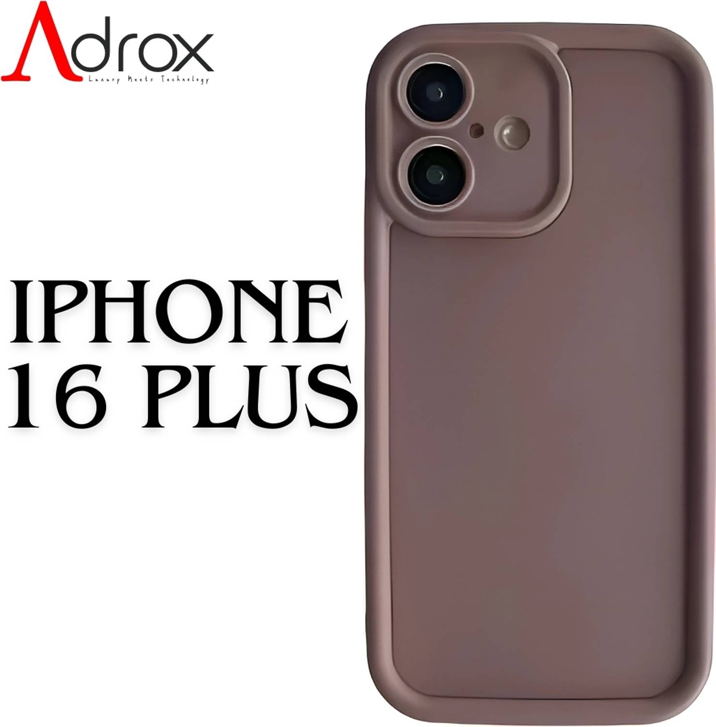 adrox Back Cover for iPhone 16 Plus Soft Silicone Cover Camera Protection, Scratch Proof, Shock Protection