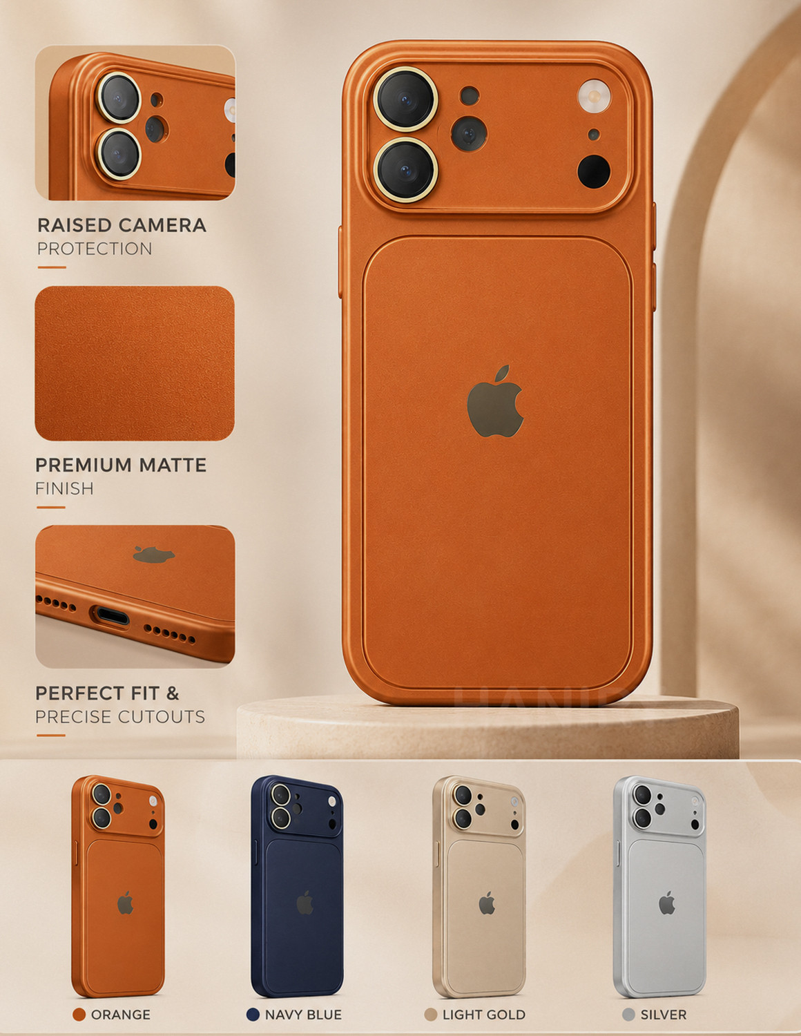 Image of HANIRY Back Cover for Apple iPhone 12 (Blue, Dual Protection, Polycarbonate)