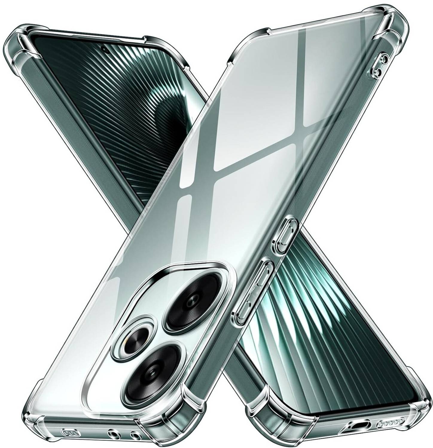 SHUBTECH Back Cover for OPPO A3X 5G, With 360 Degree Protection Crystal Clear Soft TPU + PC Case
