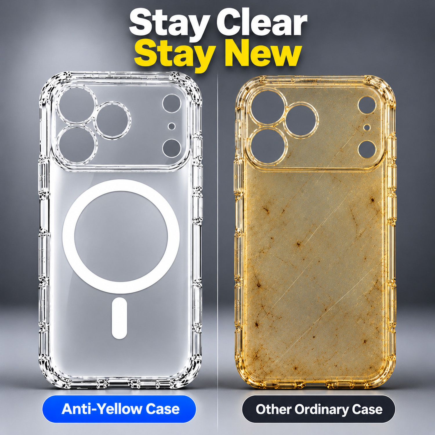 Image of Flipkart SmartBuy Anti Yellow Back Cover for Iqoo 15, Iqoo 15 5G (Transparent, Anti-Yellow, Polycarbonate, Thermoplastic Polyurethane, Pack of: 1)