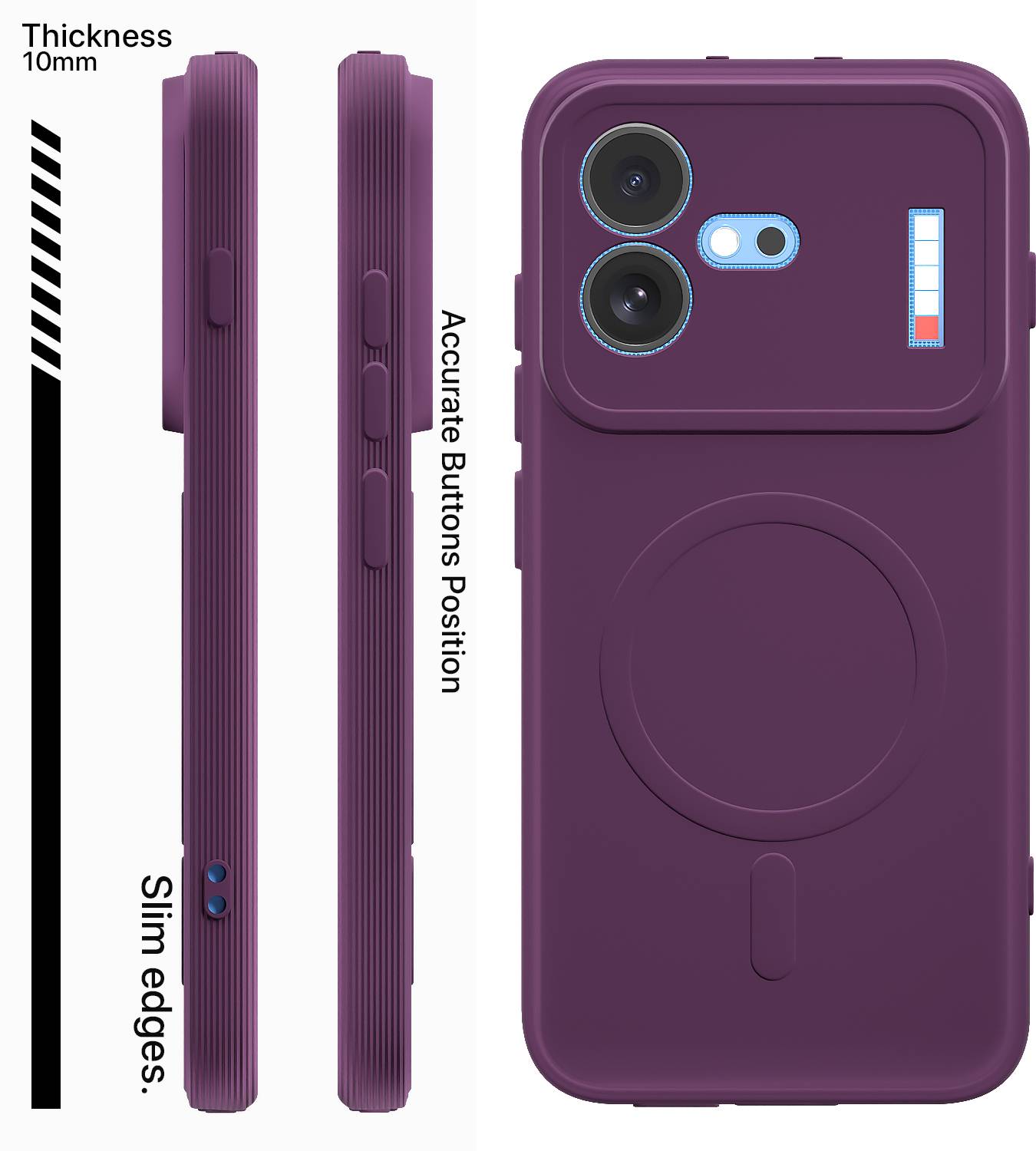 Pikkme Back Cover for Nothing Phone 4b 5G Purple - Image 3