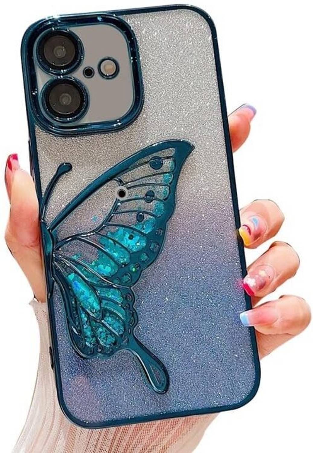 A3sprime Back Cover for Apple iPhone 16 Plus |Soft TPU Fancy Design Butter Fly Shaped Camera Lens Protector|