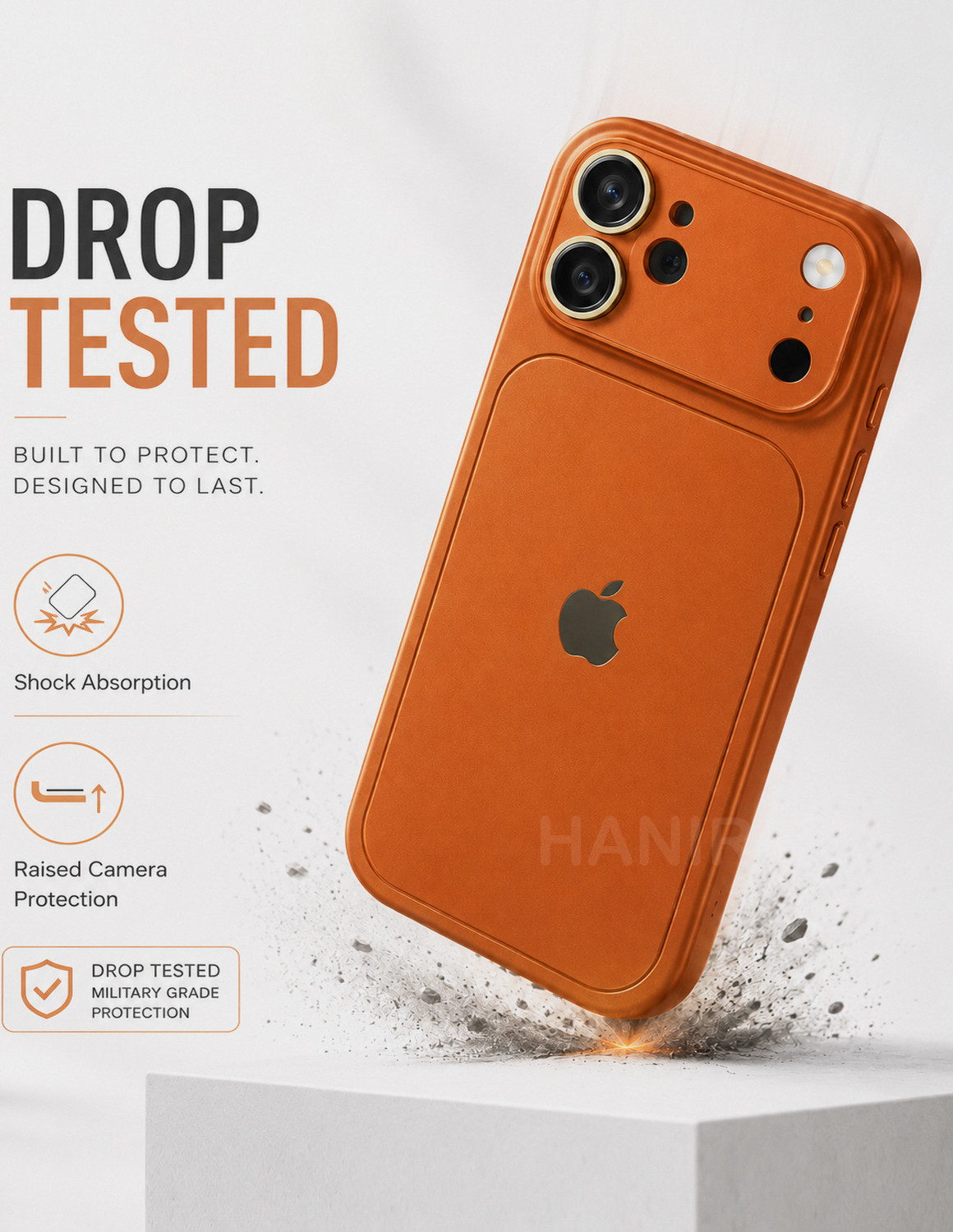 Image of HANIRY Back Cover for Apple iPhone 12 (Blue, Dual Protection, Polycarbonate)