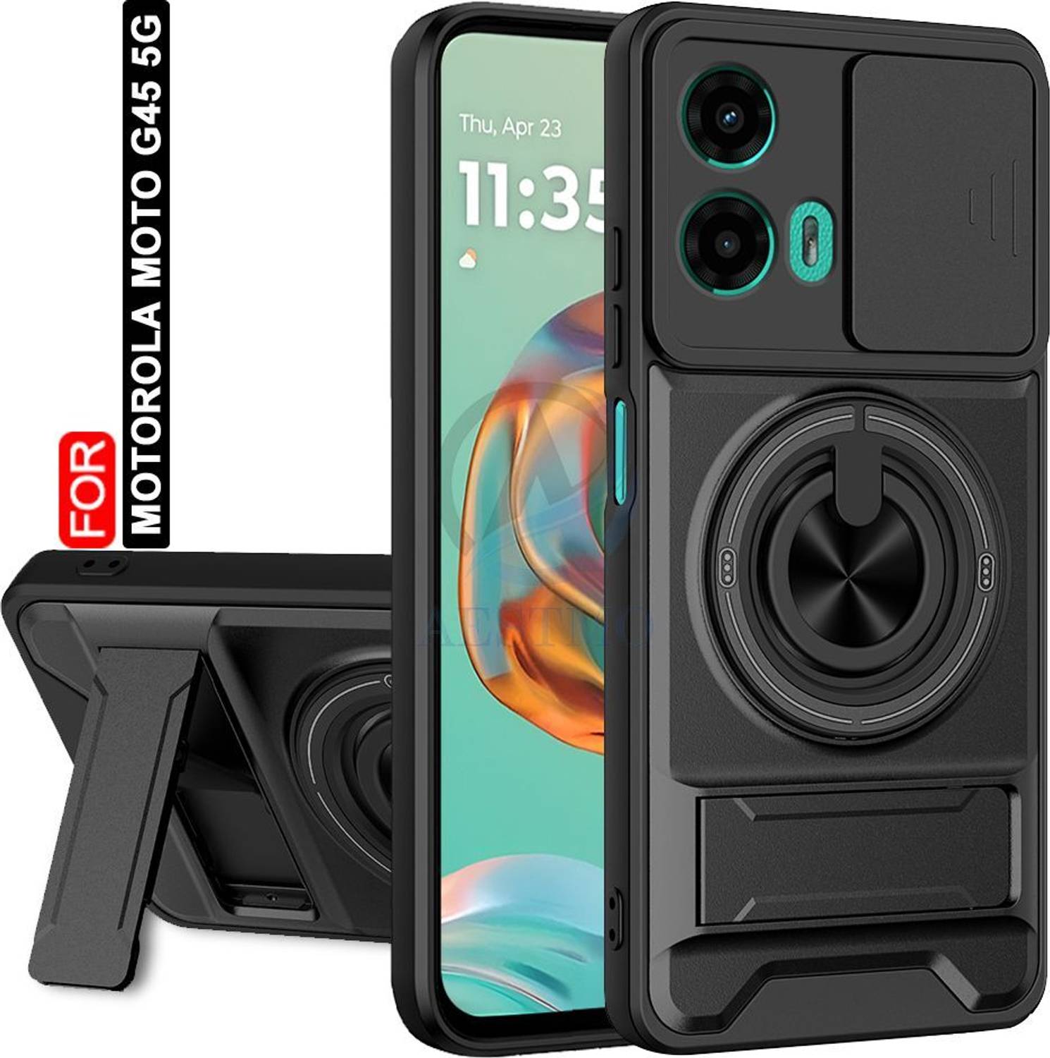 AESTMO Back Cover for Motorola G45 5G Black - Image 1