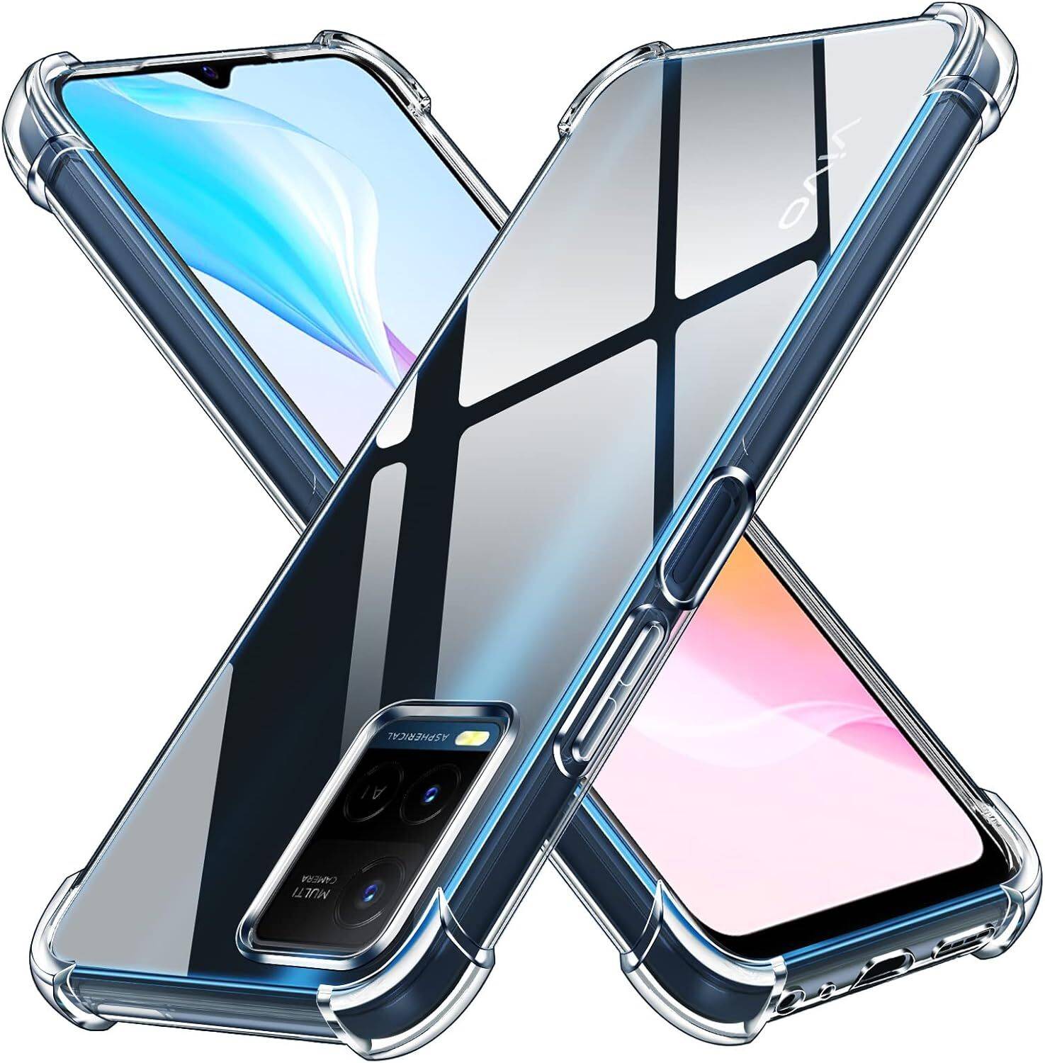 CLOVYR Back Cover for Vivo Y21 / Y21S / Y33S / Y21T / Y33T / Vivo T1X Bumper Silicon Transparent Case