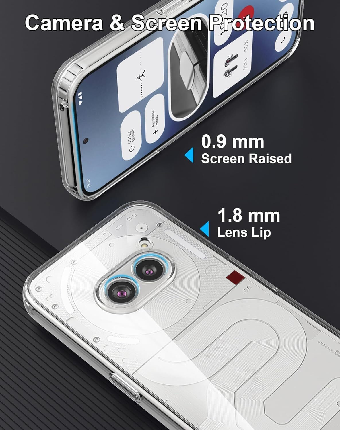 Image of Hamz Back Cover for Nothing Phone (2a) 5G (Transparent, Camera Bump Protector, Rubber, Pack of: 1)