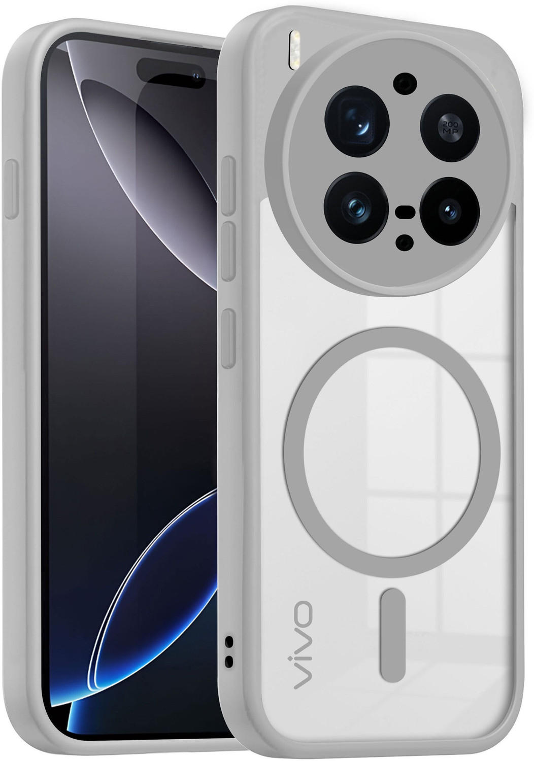 Image of V-TAN Back Cover for Vivo X300 Pro (Grey, Magsafe, Thermoplastic Polyurethane, Pack of: 1)