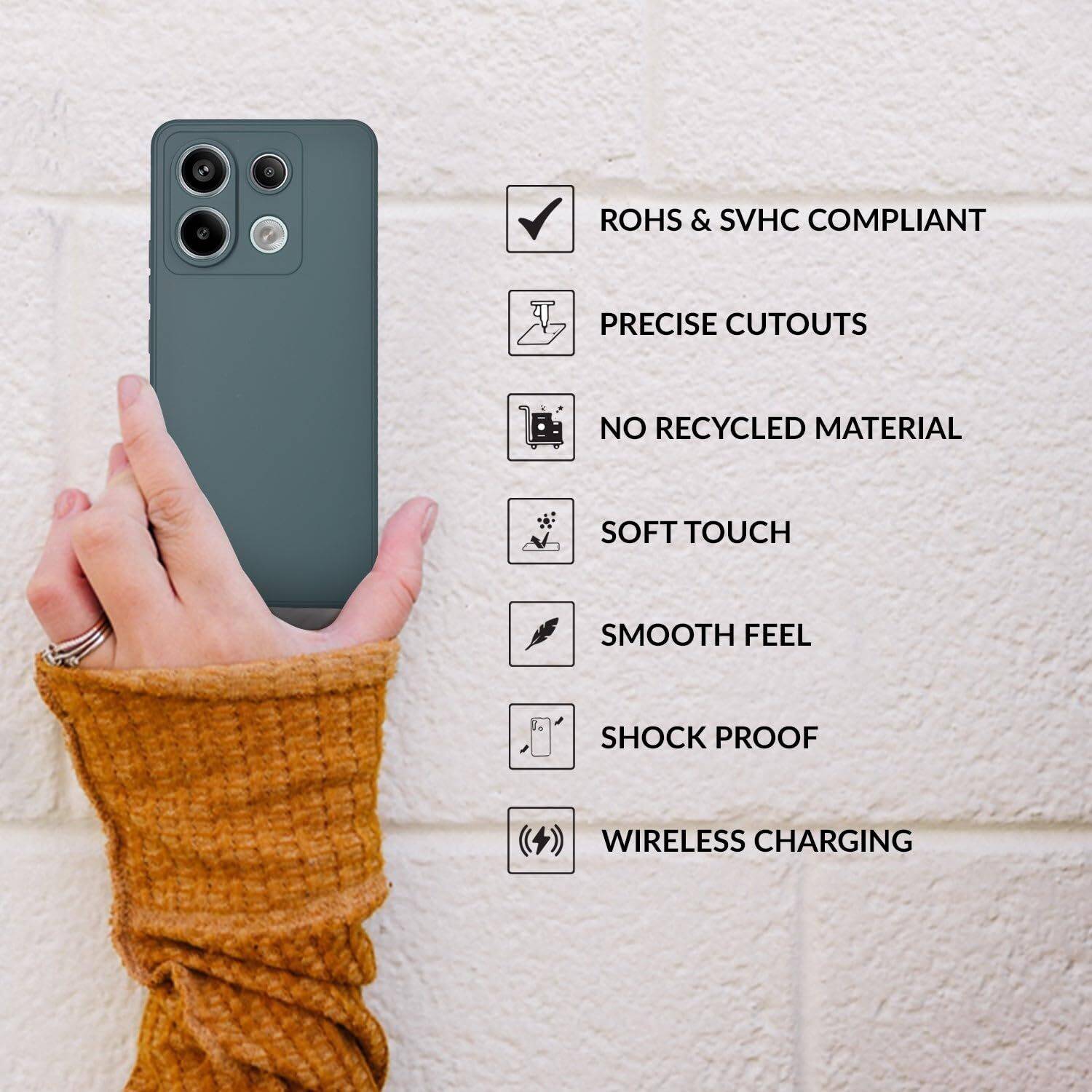 Sprig TPU Matte Back Cover for POCO X6 (Dark Green) - Image 4