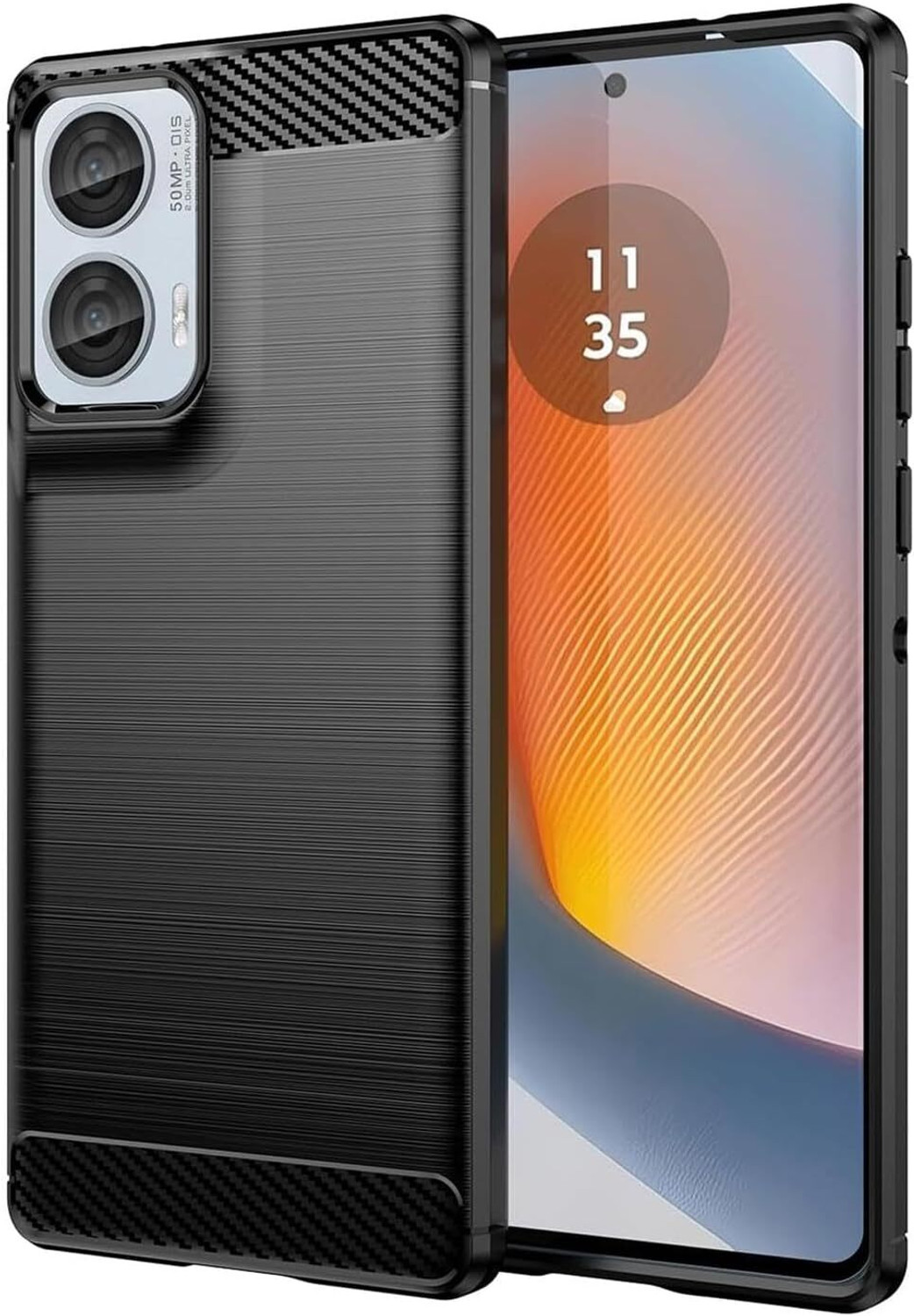 Image of Lustree Back Cover for Motorola Moto G85 Brushed Texture Flexible Shockproof Zebra TPU