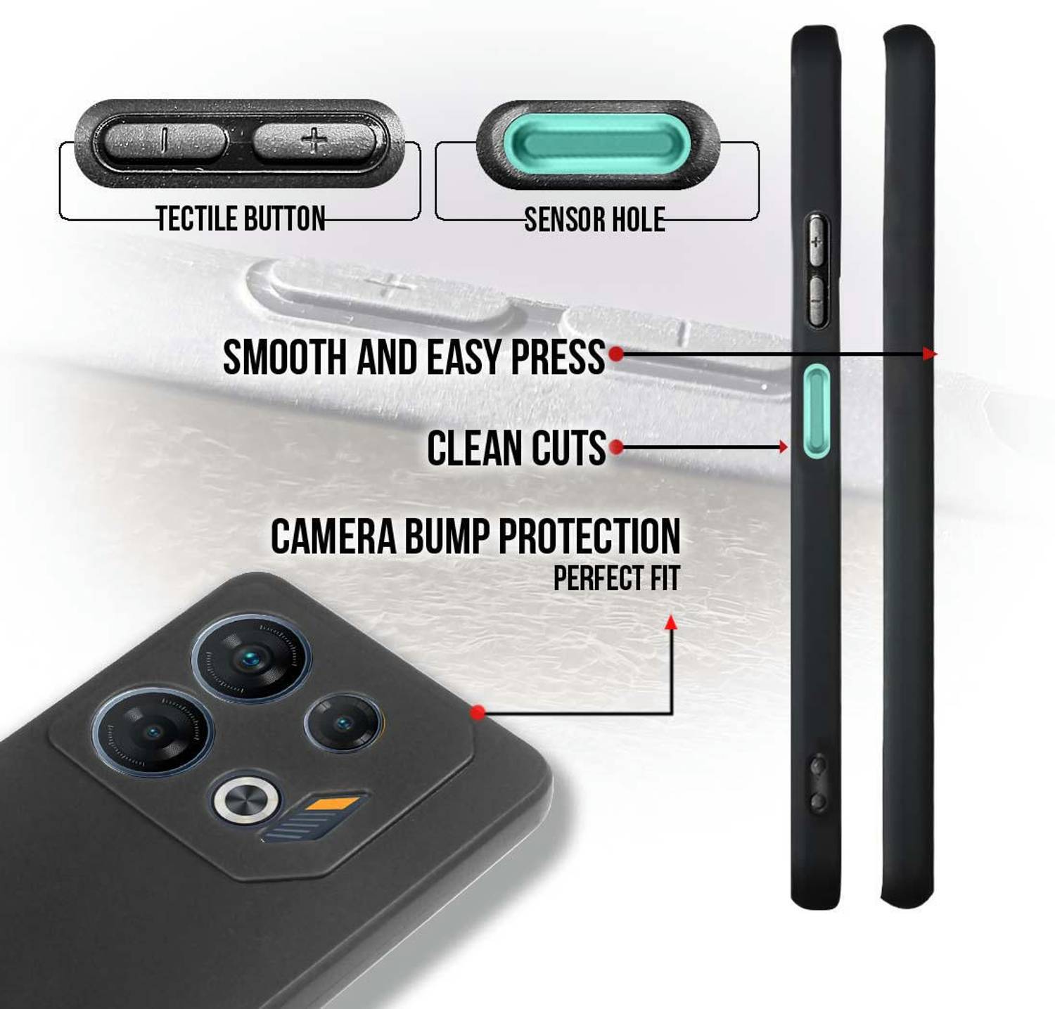 CLASSYPRINT Back Cover for Infinix GT 10 Pro Black - Image 3