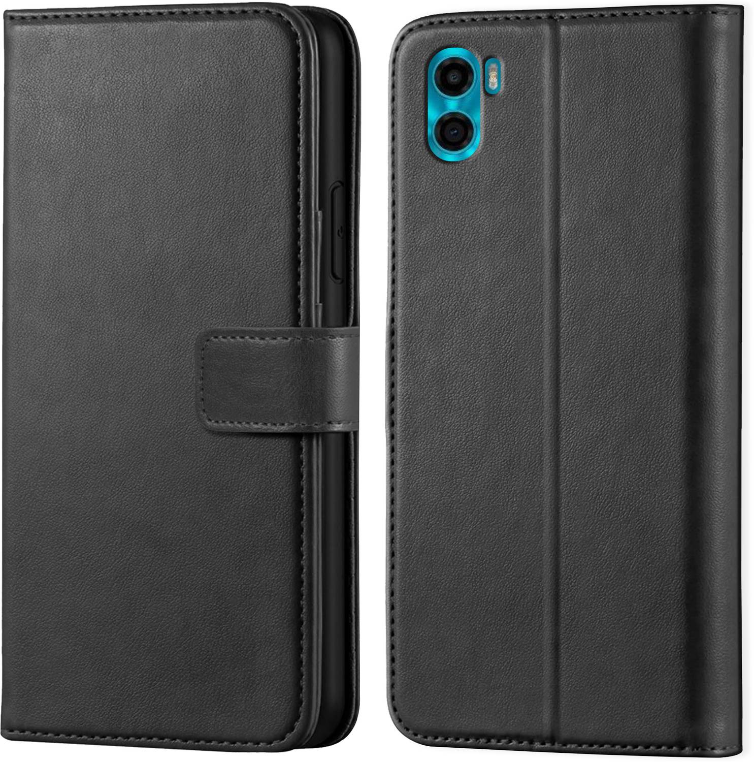 Ascensify Back Cover for Moto E22S Vintage Flip Wallet Back Case Cover [Artitifial Leather]