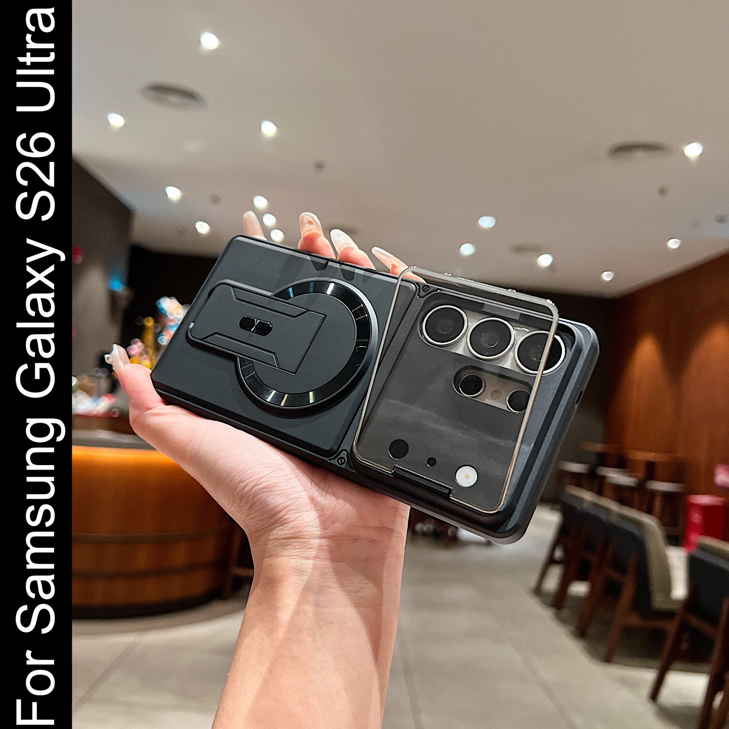 Image of LuxuryKase Back Cover for Samsung Galaxy S26 Ultra (Black, Rugged Armor, Polycarbonate)
