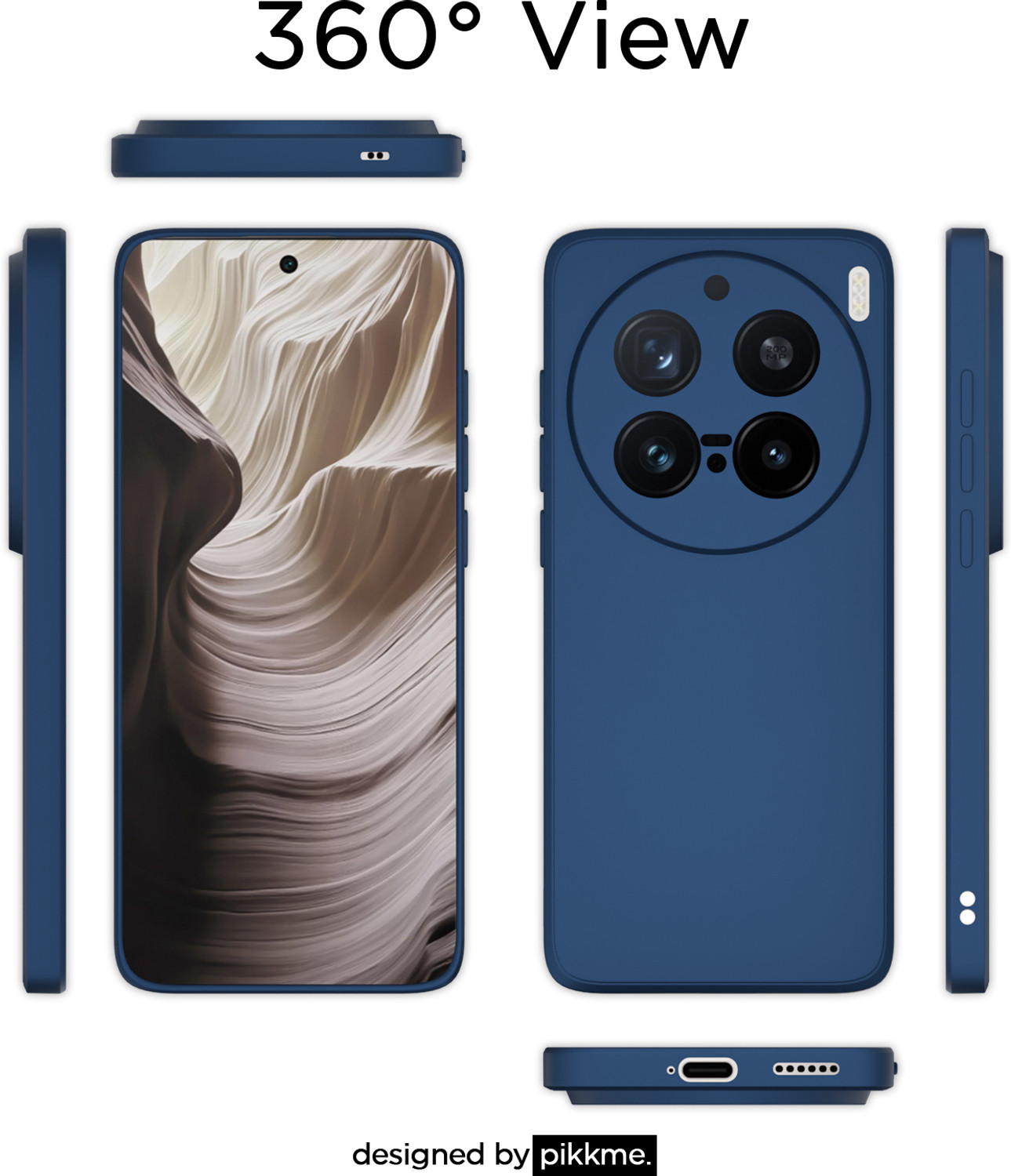 Image of Pikkme for Vivo X200 Pro 5G (Blue, Silicon)