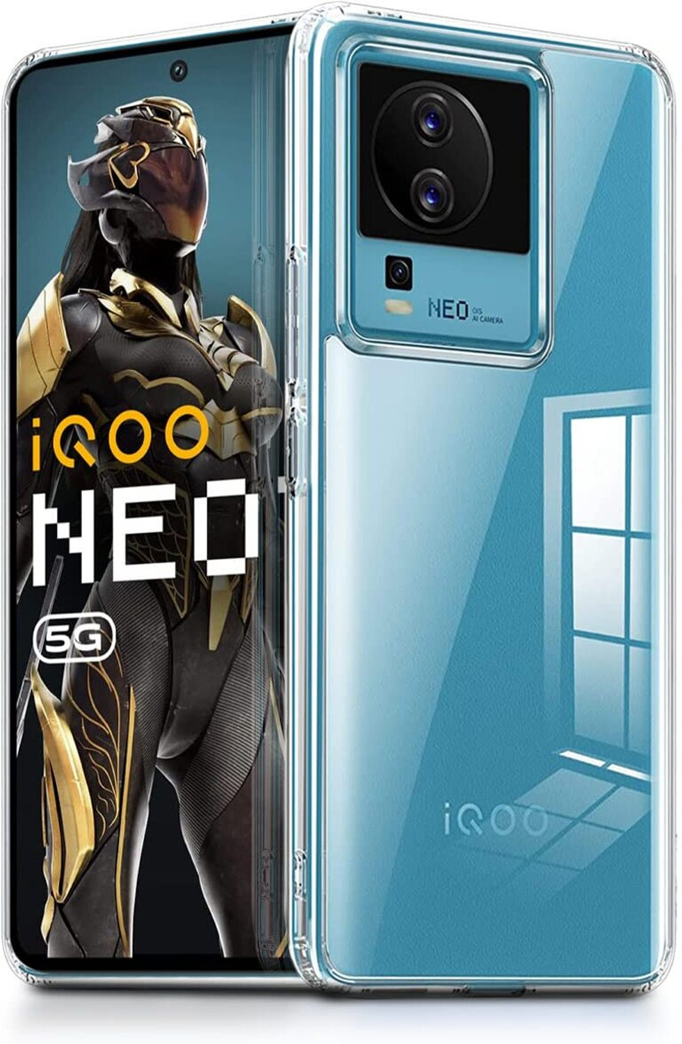 Image of BINTAGE Back Cover for IQOO Neo 7 Pro | Soft Micro fiber | Anti-Yellow | Durable Back Case (Transparent, Camera Bump Protector, Rubber, Pack of: 1)