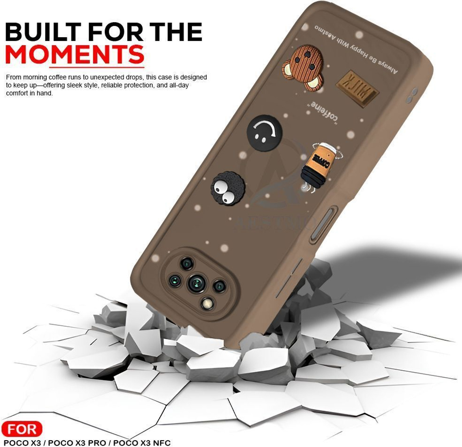 Image of AESTMO Back Cover for Poco X3, Poco X3Pro, Poco X3 NFC