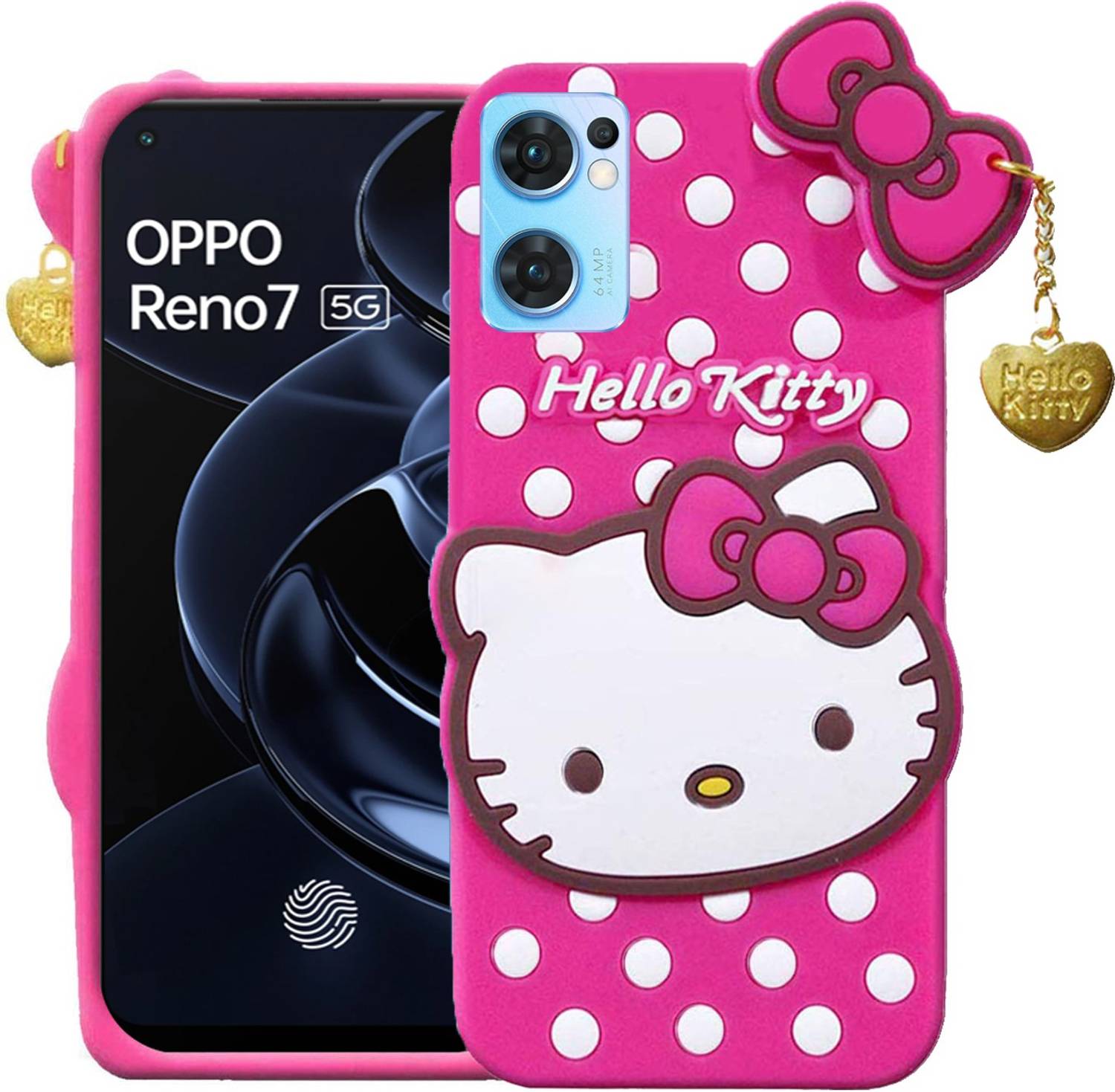 BOZTI Back Cover for Oppo Reno7 5G, Reno 7 5G, Reno 7, Cute Hello Kitty Case