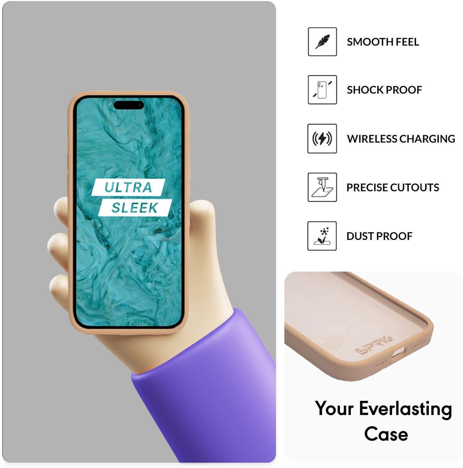 Image of Sprig Liquid Silicone Back Cover for Apple iPhone 15