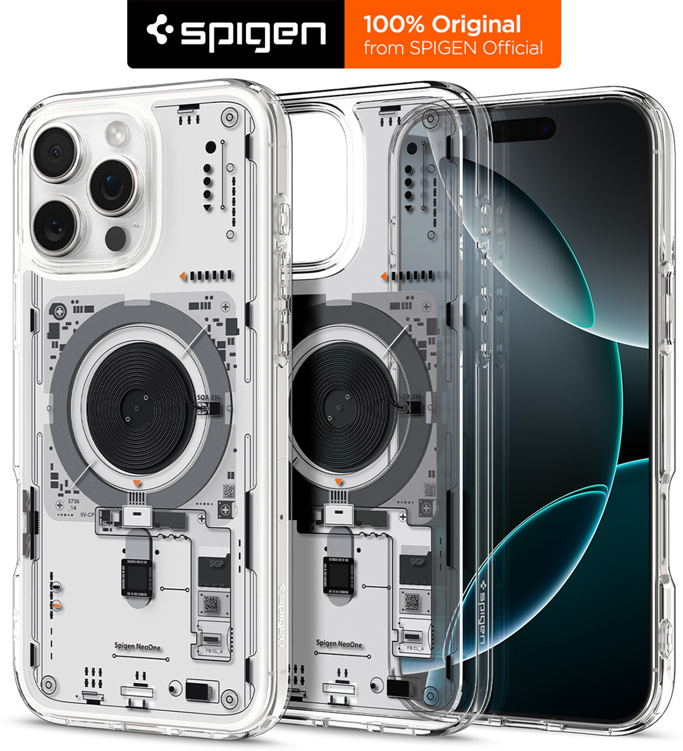 Image of Spigen Ultra Hybrid MagFit Back Cover for Apple iPhone 16 Pro Max (Transparent, Magsafe, Thermoplastic Polyurethane, Polycarbonate, Pack of: 1)