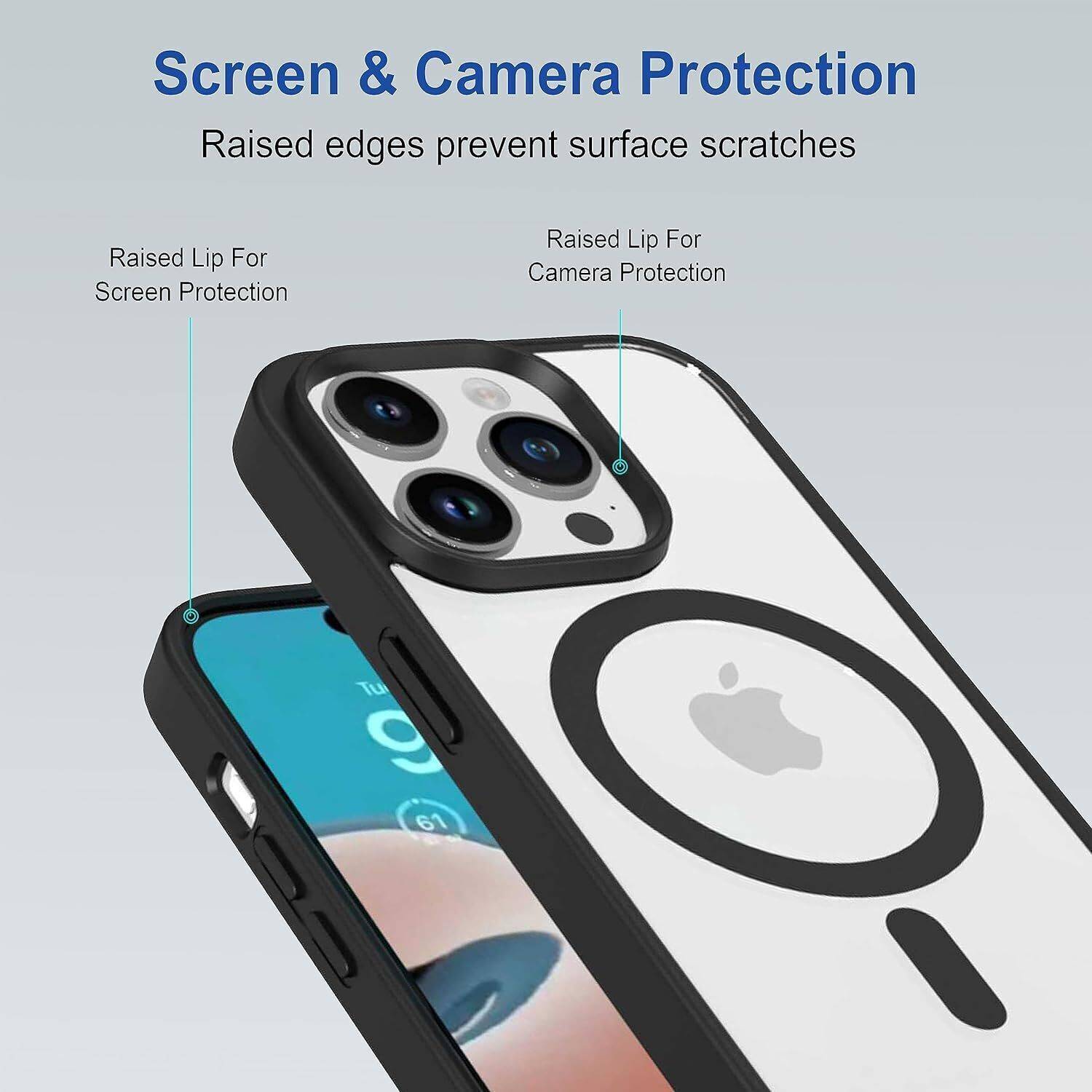LAMIYANA Back Cover for Apple iPhone 15 Pro (Black) - Image 5