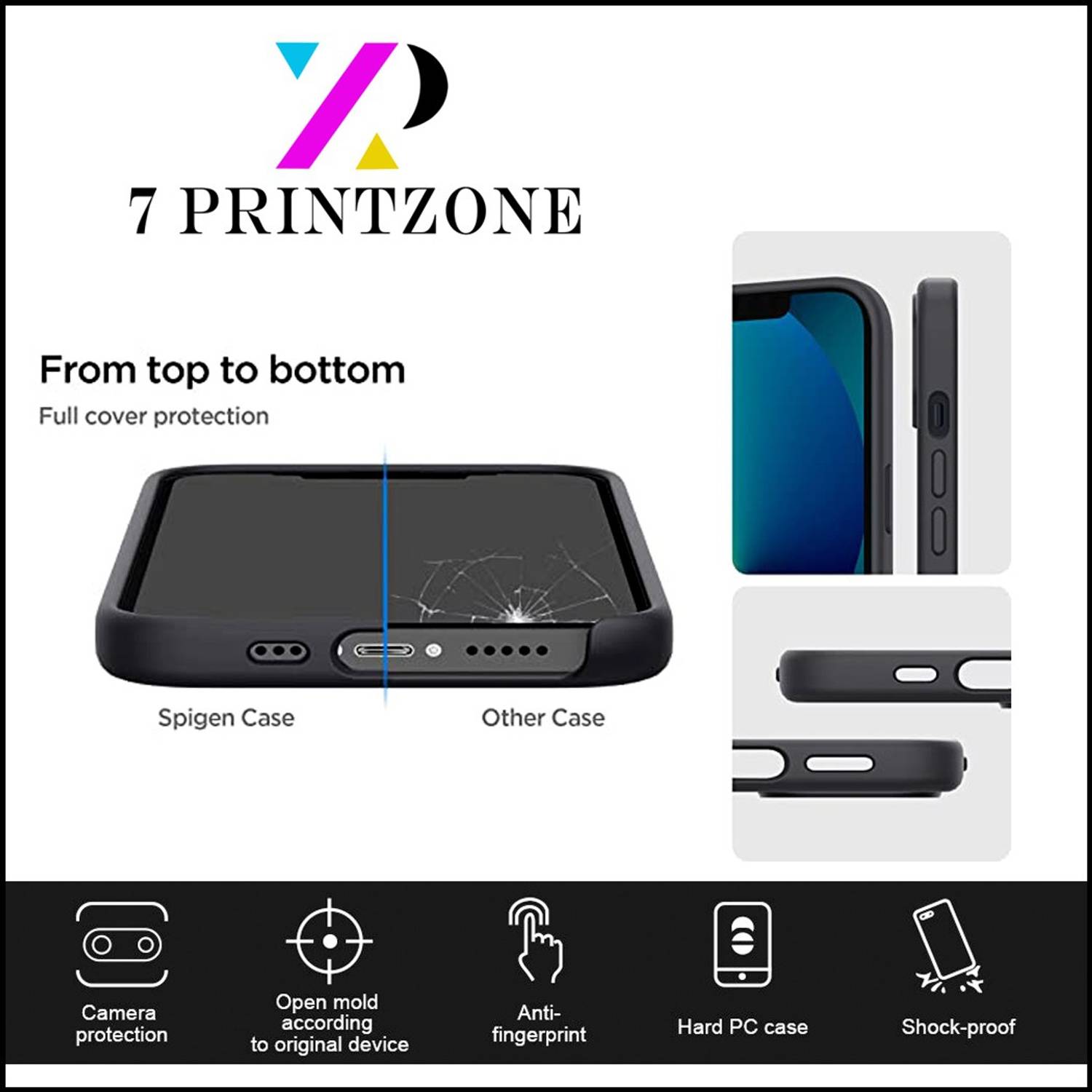 7printzone Back Cover for Samsung Galaxy A33 Black - Image 3