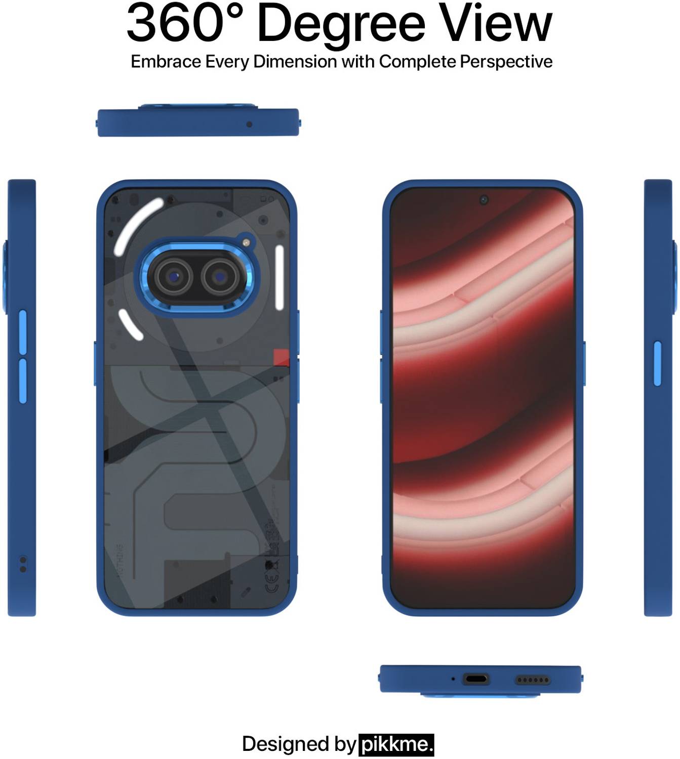 Pikkme Back Cover for Nothing Phone (2a) 5G Blue - Image 4