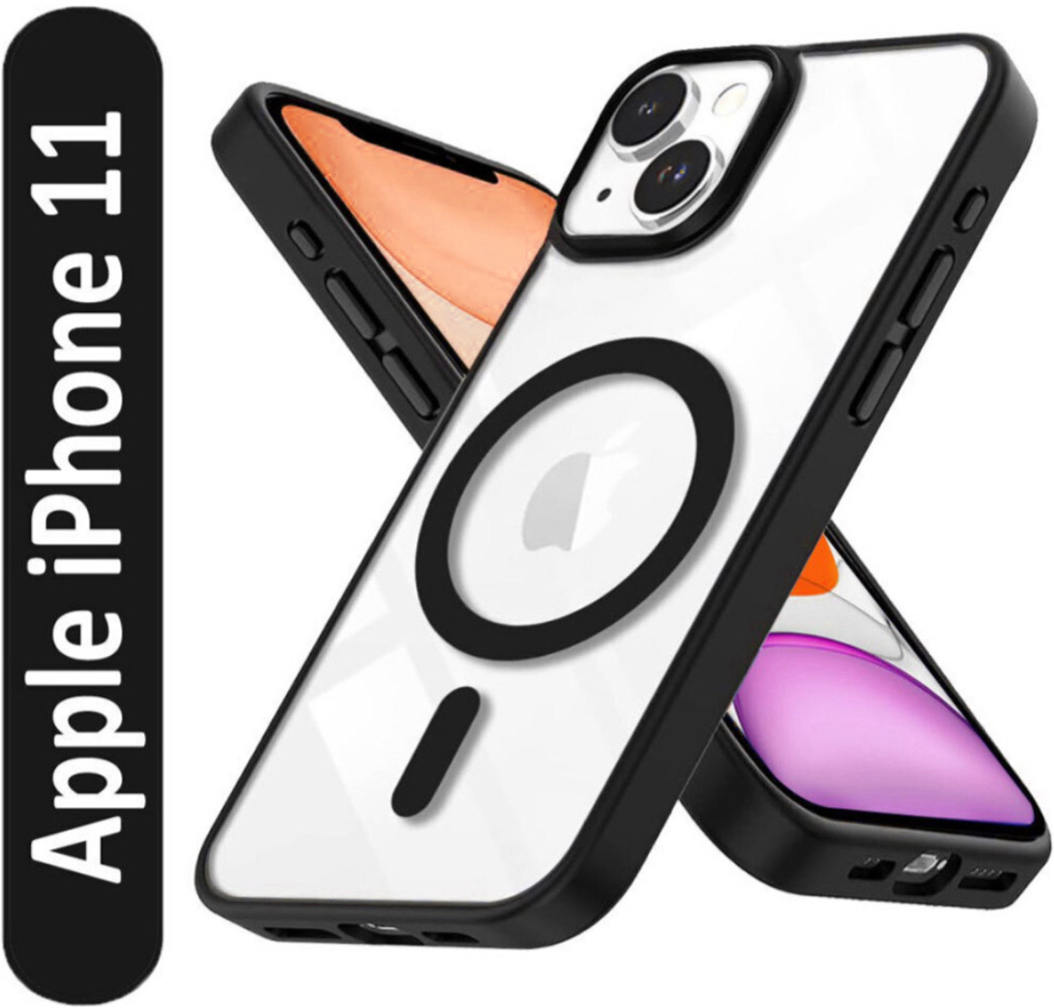 Doubledicestore Back Cover for Apple iPhone 11 (Black, Transparen... more