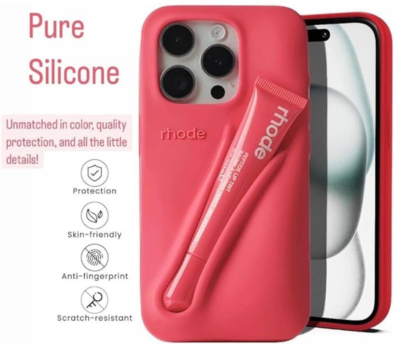 iPhoneアクセサリー rhode iPhone15pro case & lip tint Rhode Fall Lip Case for iPhone 15 Pro – text treat tint | Soft
