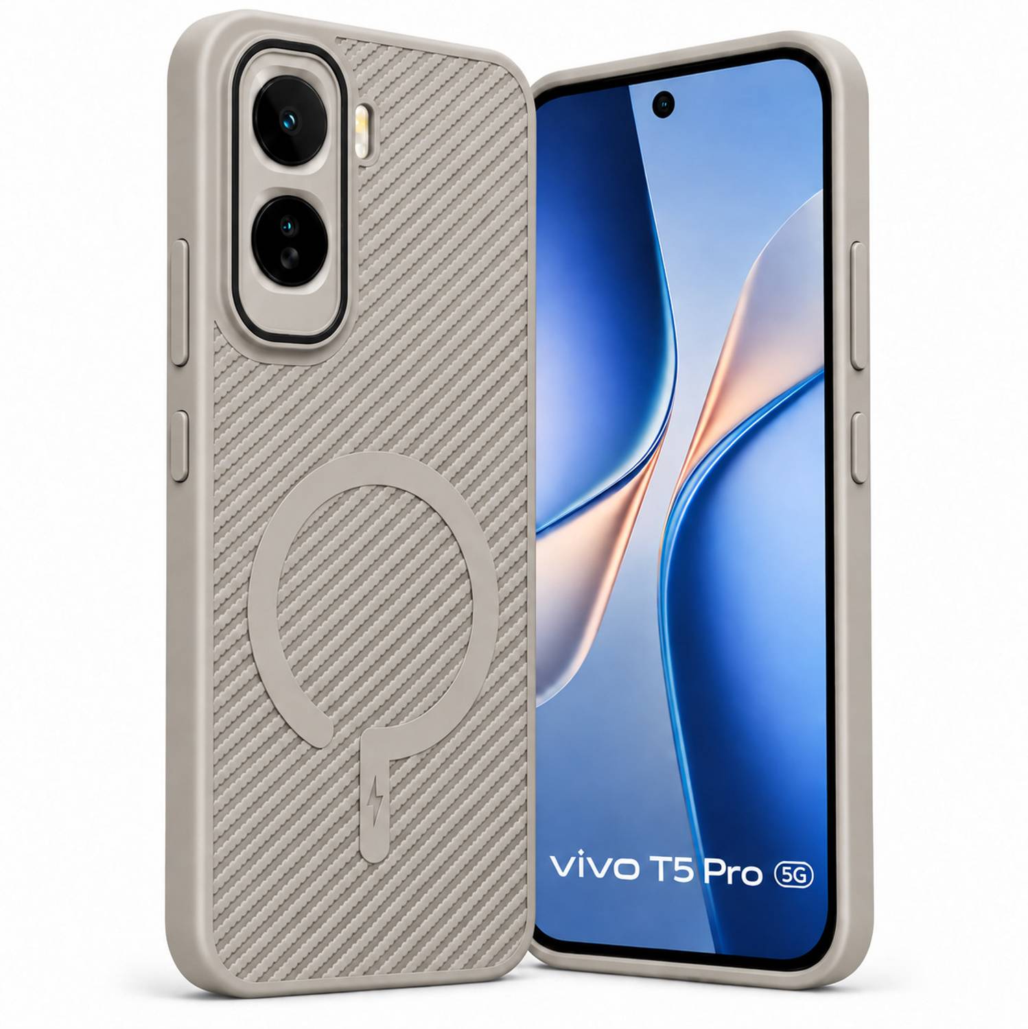 ArmourPro Back Cover for vivo T5 Pro 5G, vivo T5 Pro, Carbon Fiber Magsafe Case