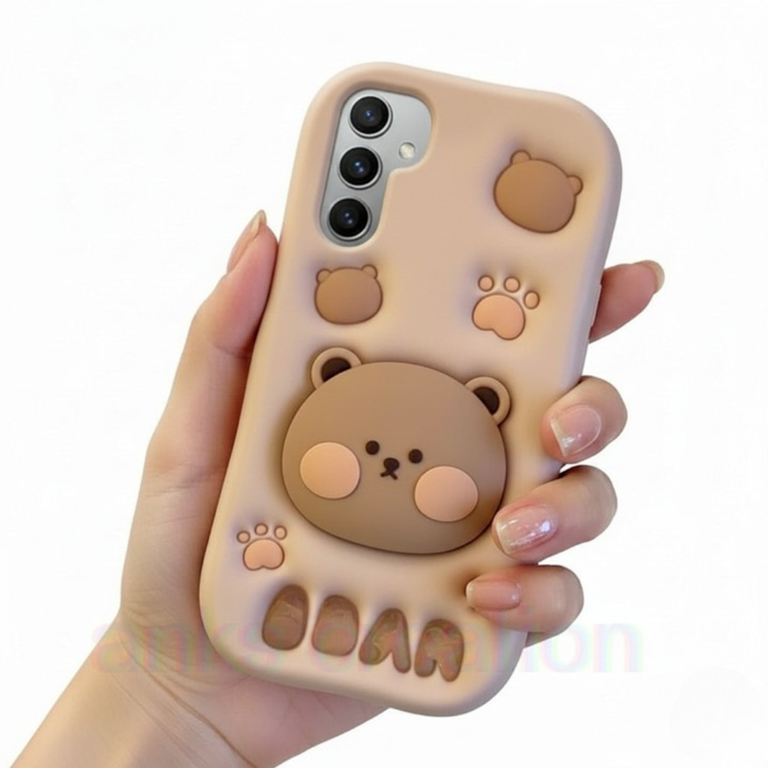 Image of ankSONline Back Cover for Samsung Galaxy S23 FE 5G, 3D Cute Cartoon with Stand