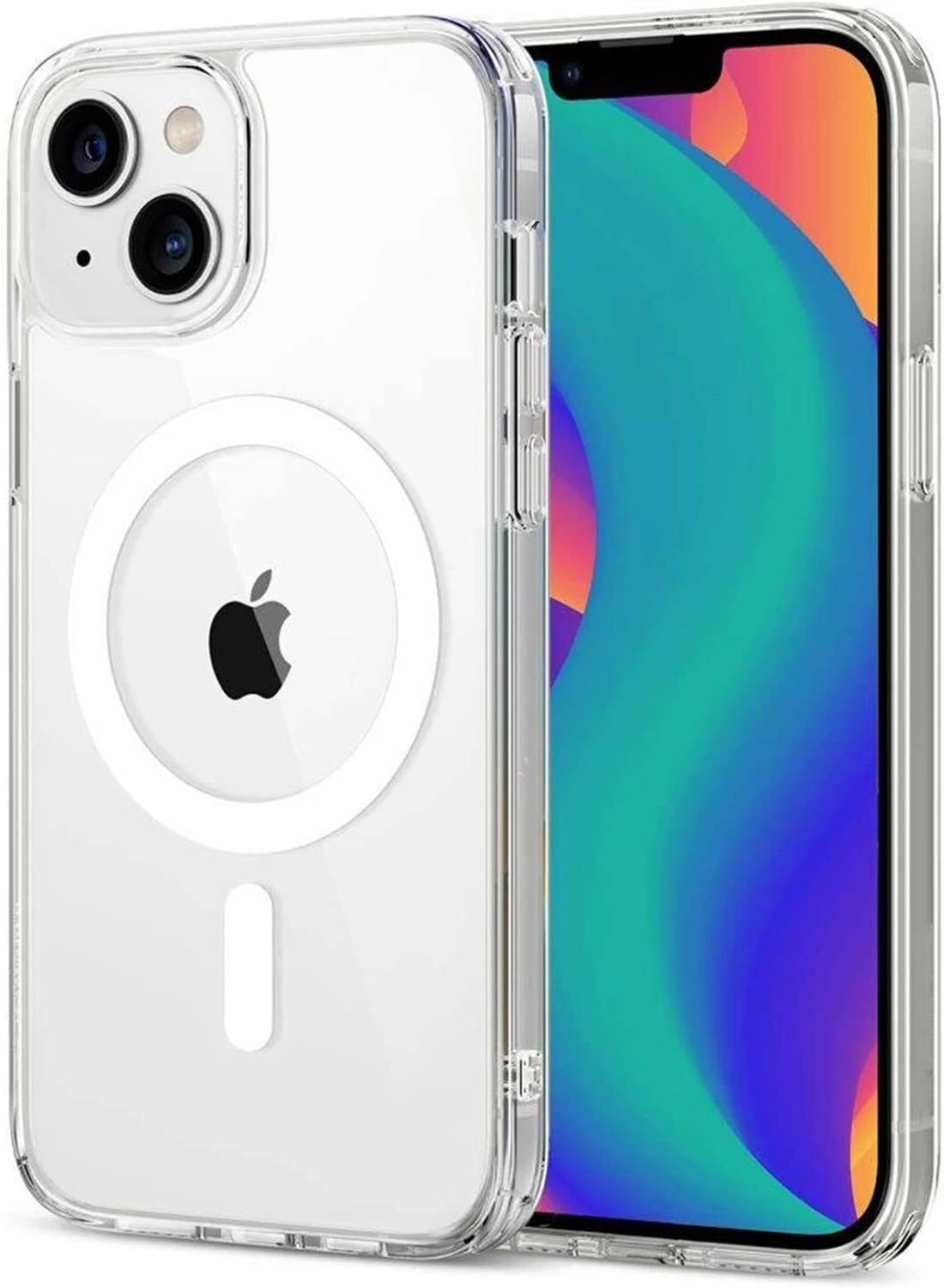 Amagav Back Cover for iPhone 13 & iPhone 14 Clear Case with Compatible MagSafe, for iPhone 13 & 14