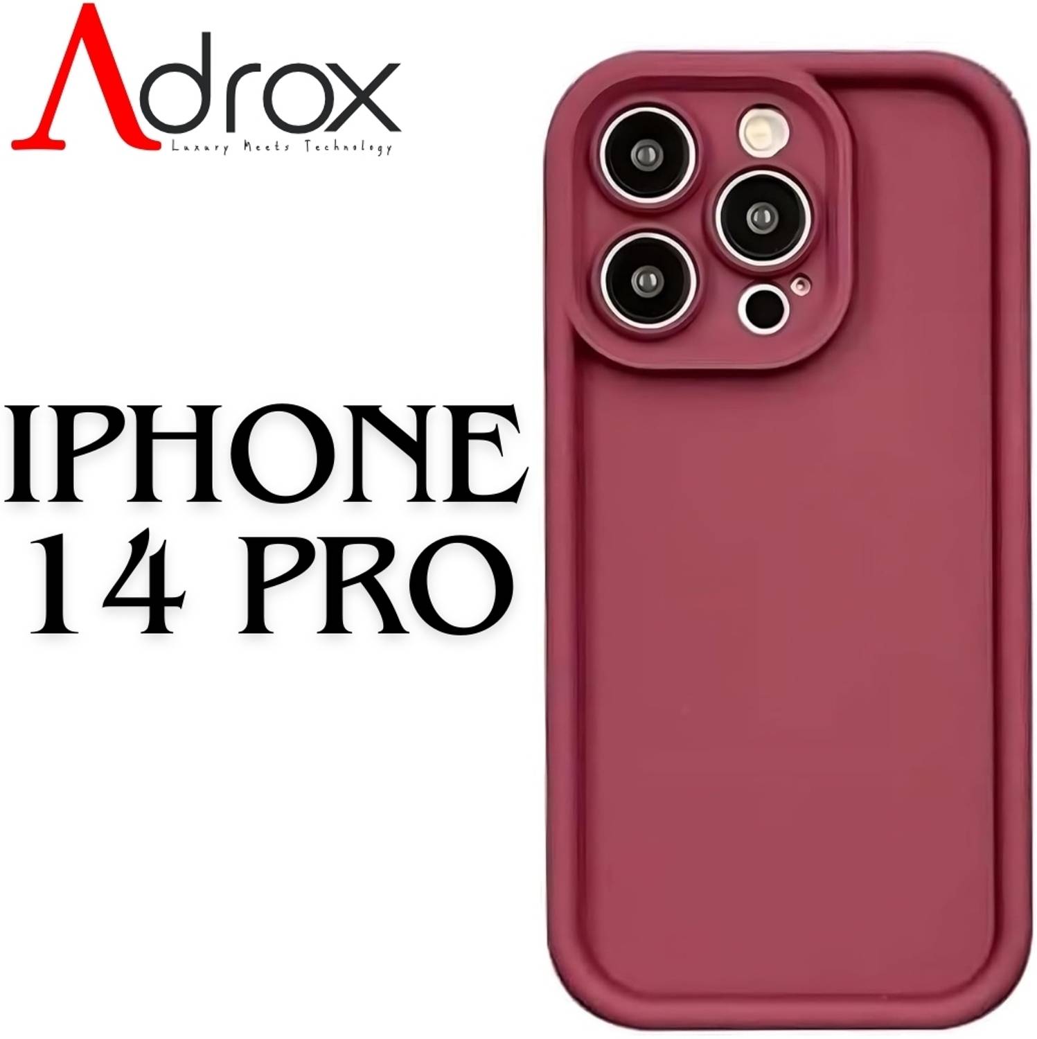 adrox Back Cover for iPhone 14 Pro Soft Silicone Cover Camera Protection, Scratch Proof, Anti Shock Protection