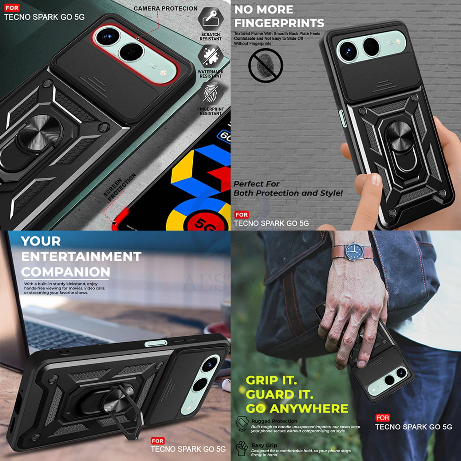 AESTMO Back Cover for Tecno Spark GO 5G Black - Image 5